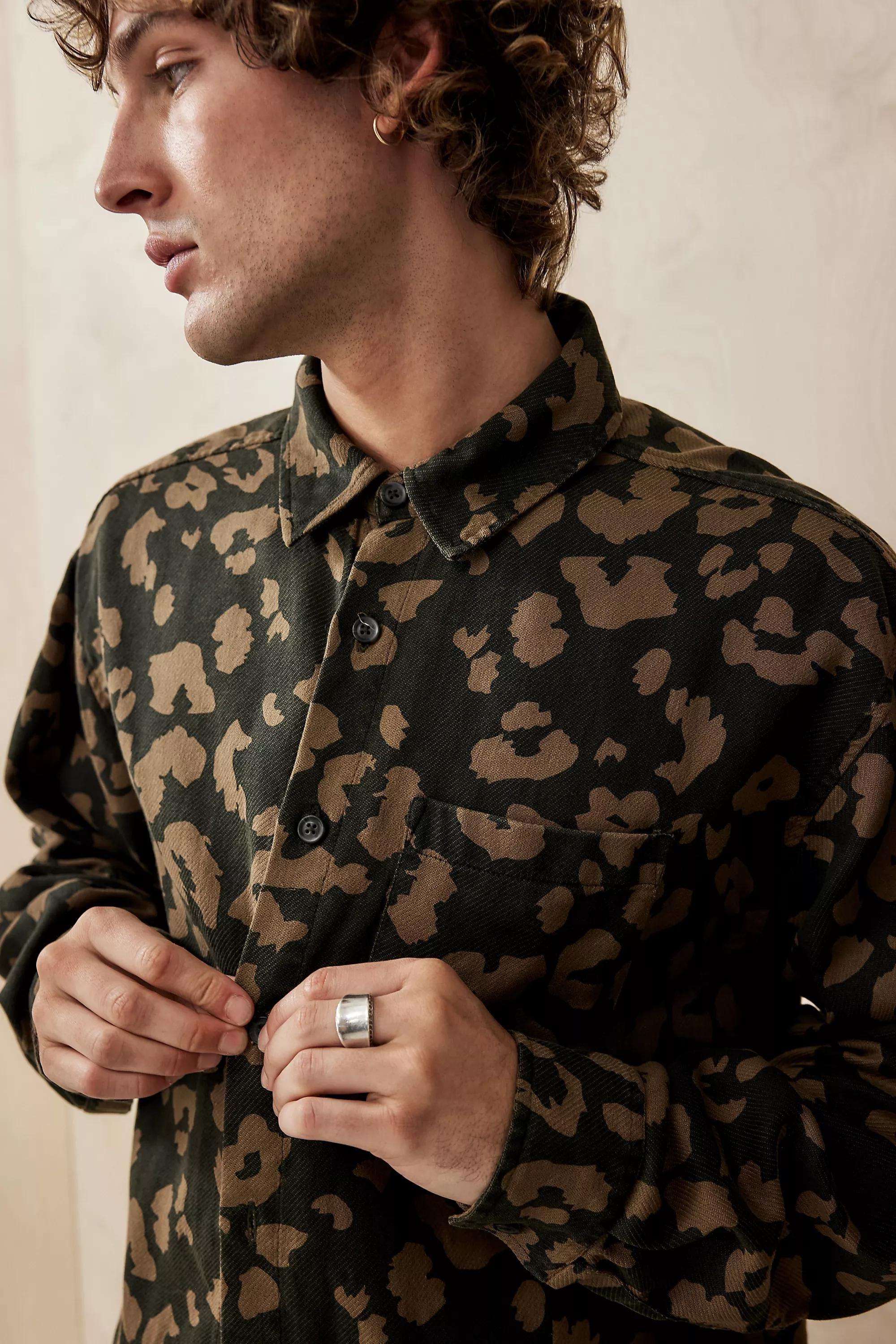 Multicolour UO Leopard Print Overshirt, , large image number 1