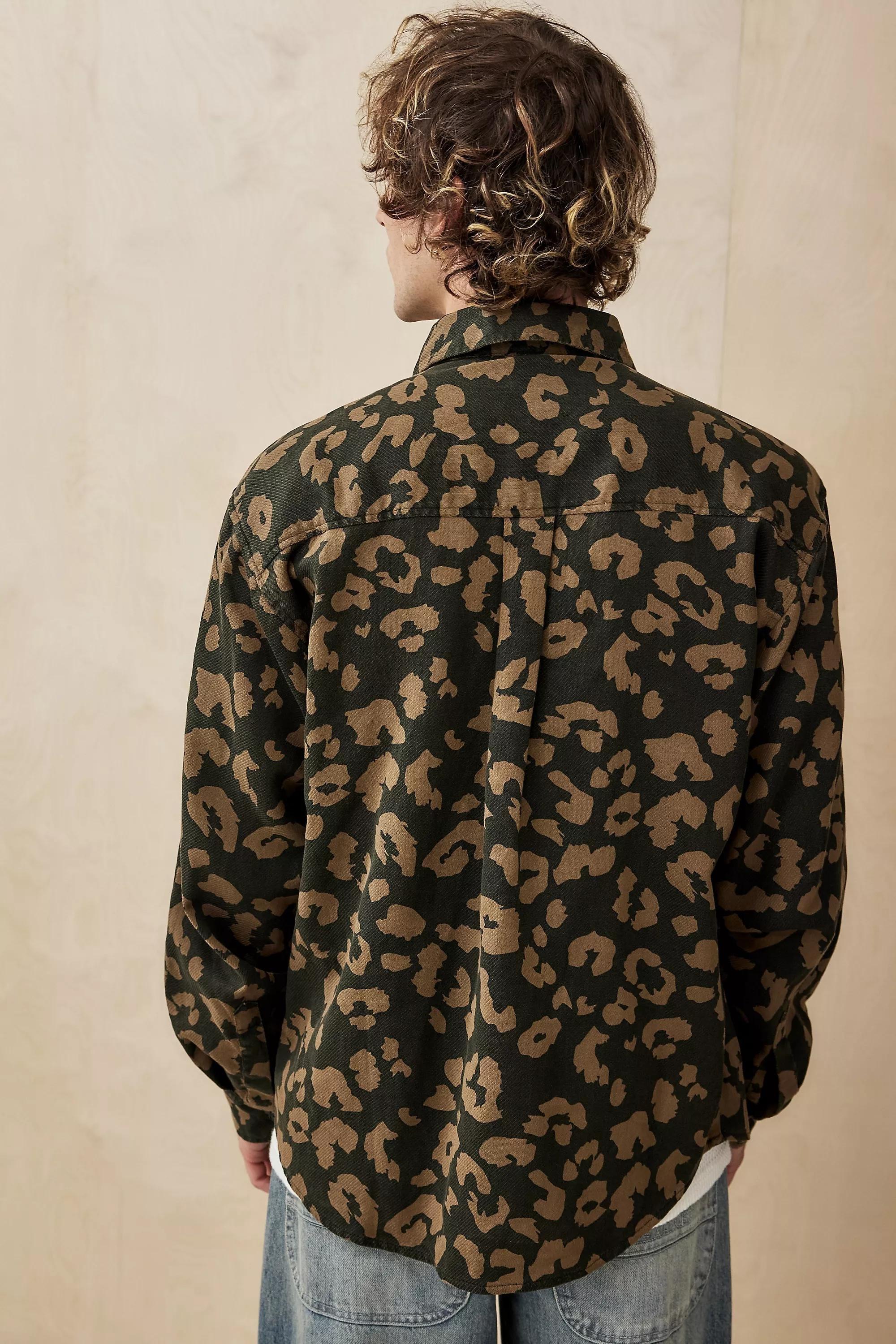 Multicolour UO Leopard Print Overshirt, , large image number 3