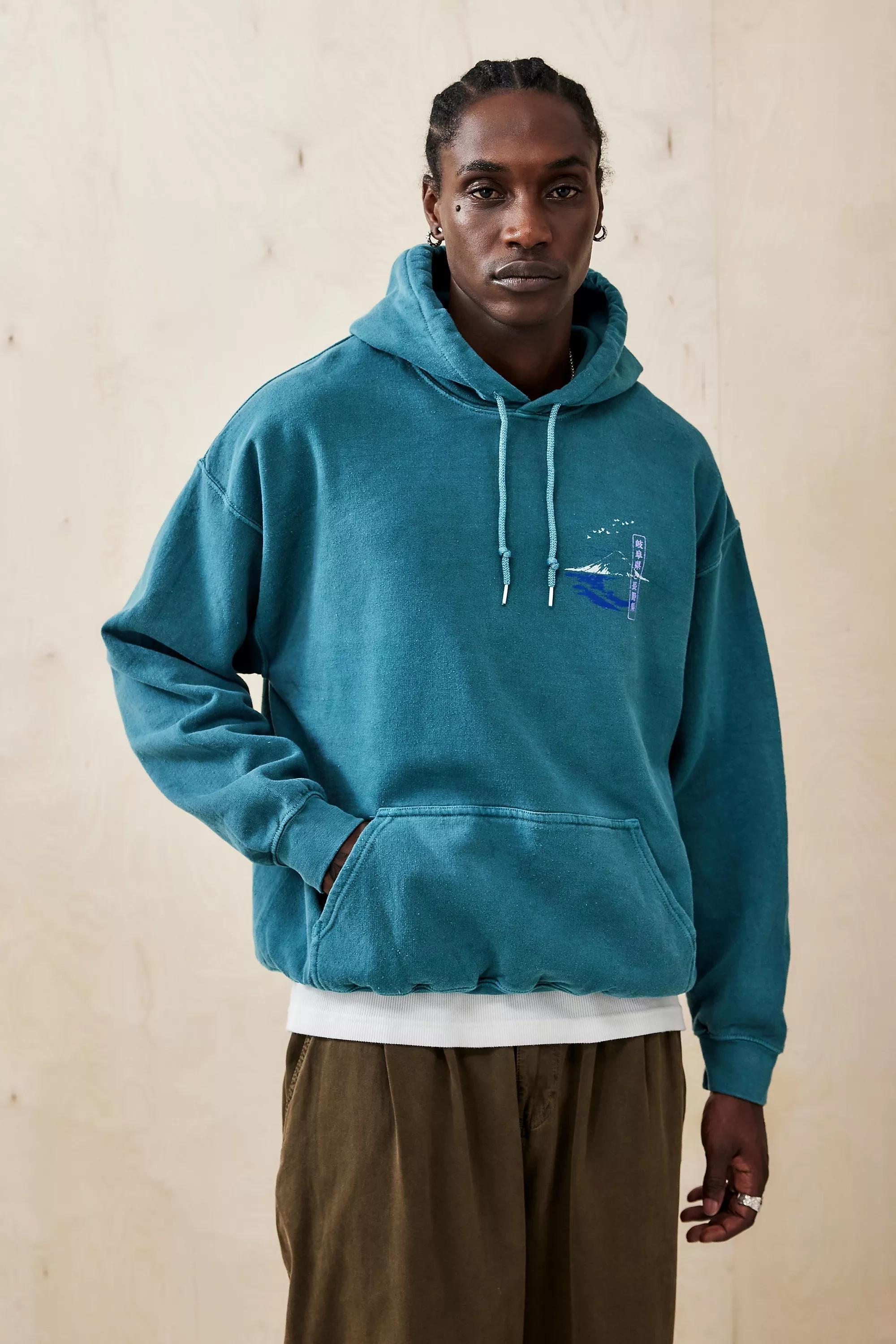 Blue Uo Teal Norikuri Hoodie, , large image number 1