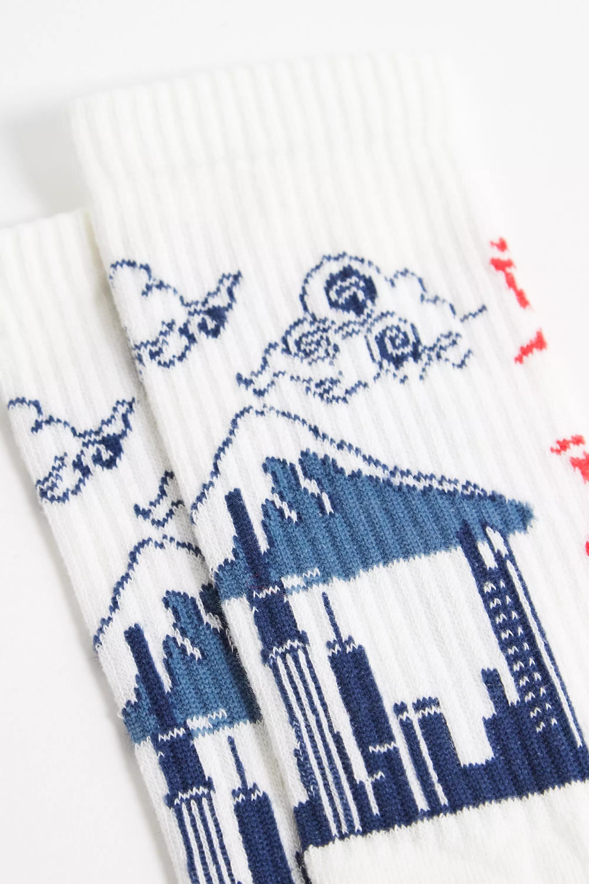 Cream Blossom Tree Socks, IVRY, large image number 1