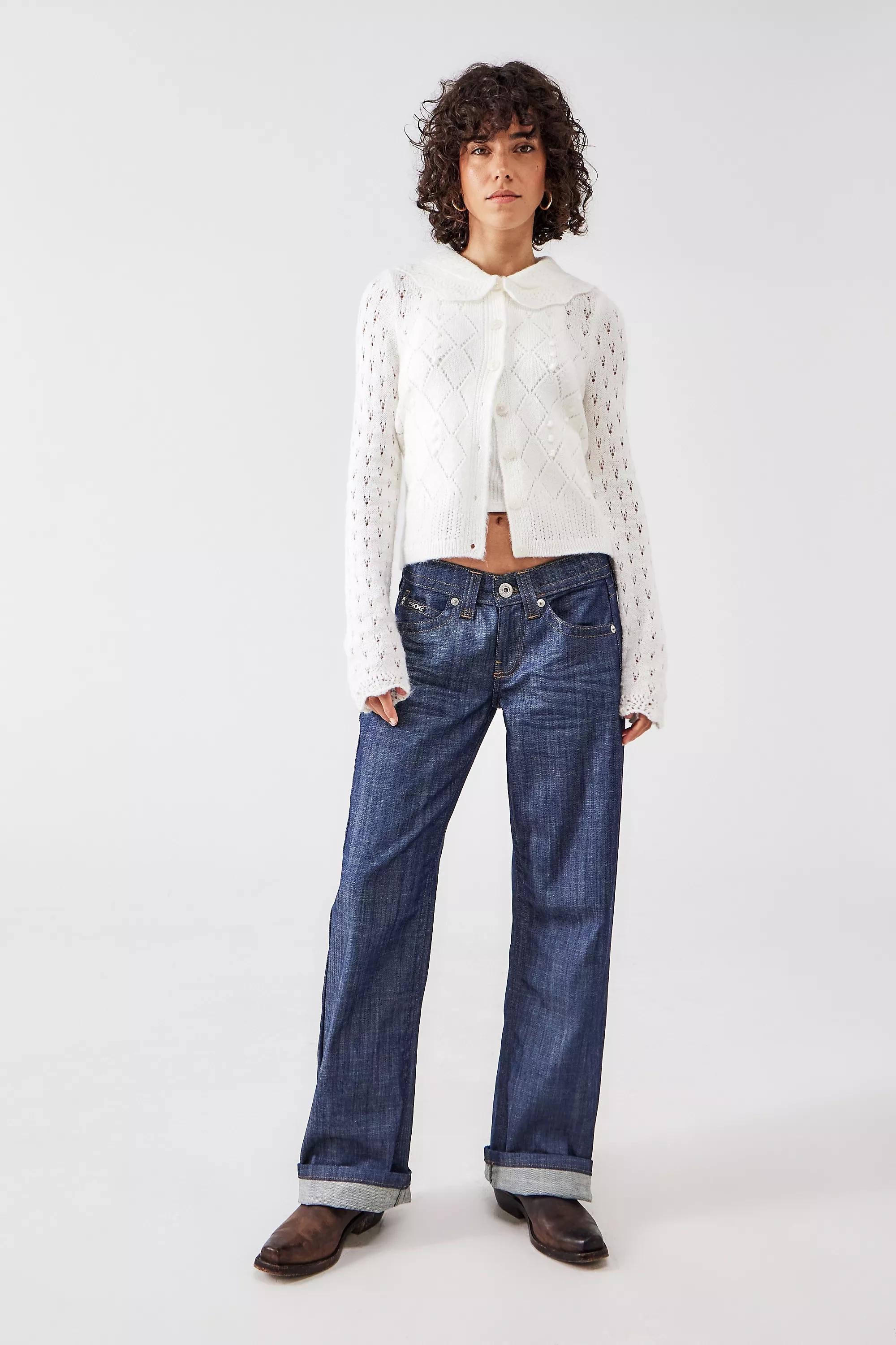 Blue Bdg Kayla Lowrider Raw Jeans, , large image number 1