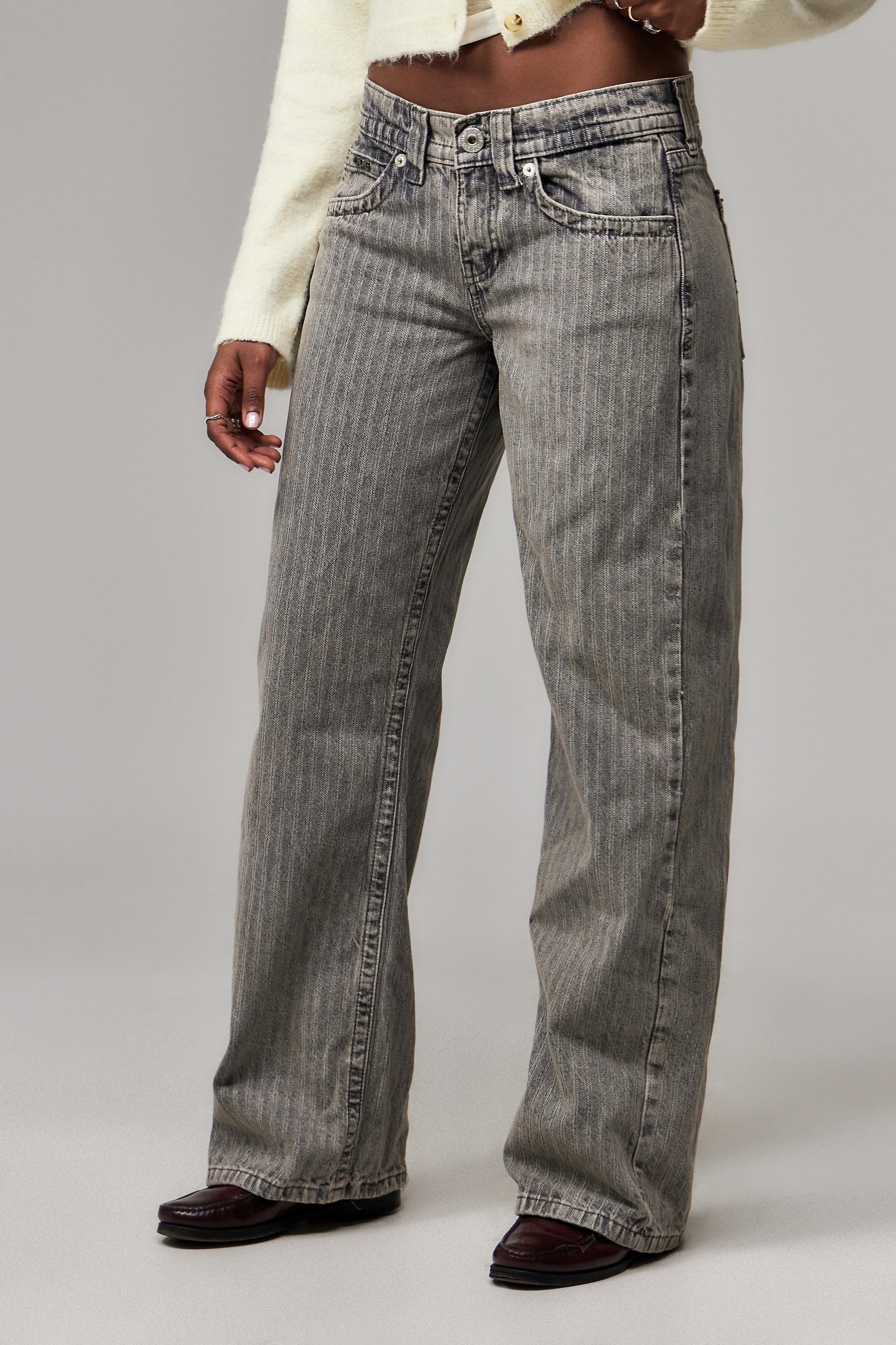 Grey Bdg Kayla Lowrider Grey Stripe Jeans, , large image number 0