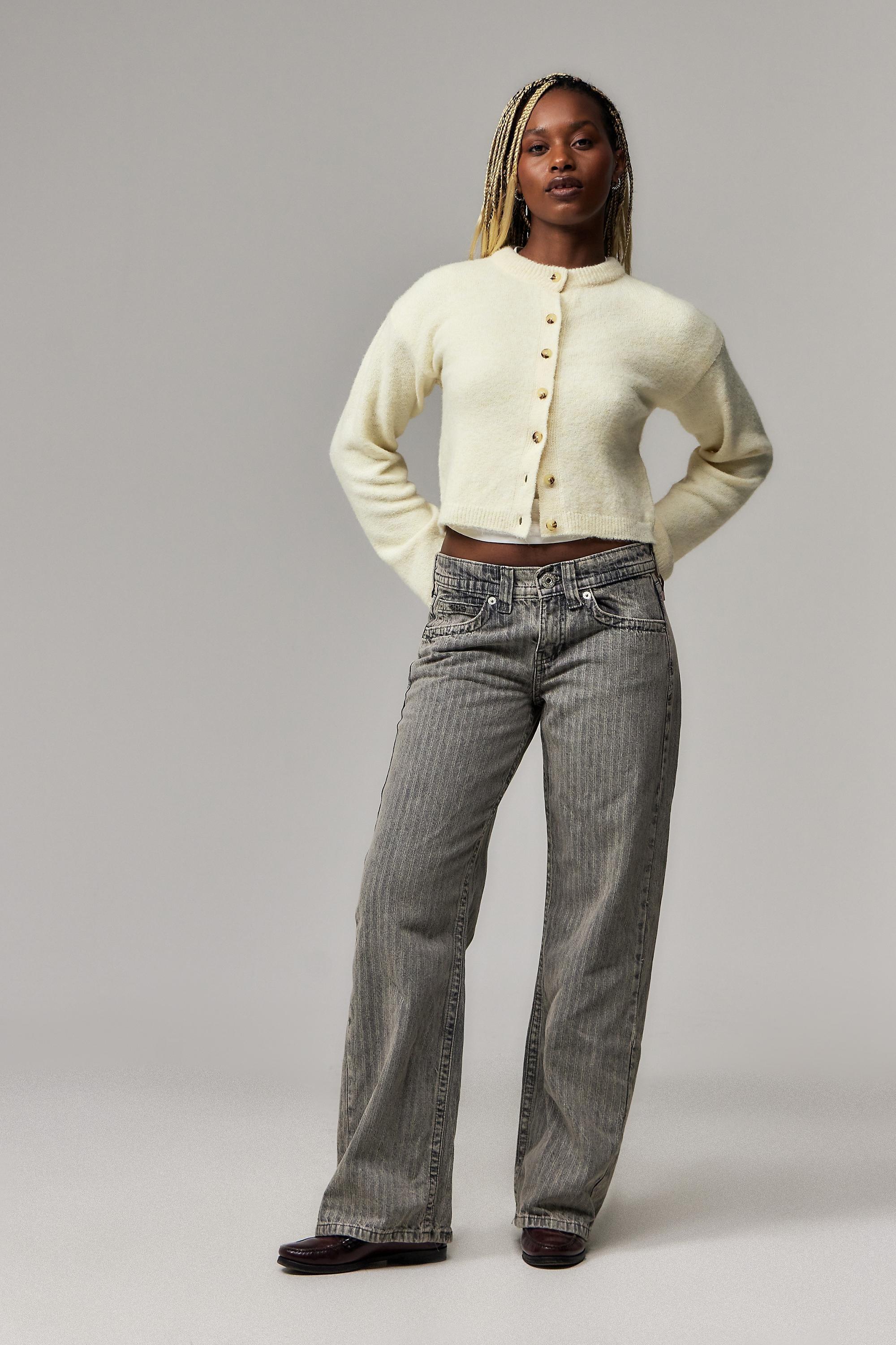 Grey Bdg Kayla Lowrider Grey Stripe Jeans, , large image number 1