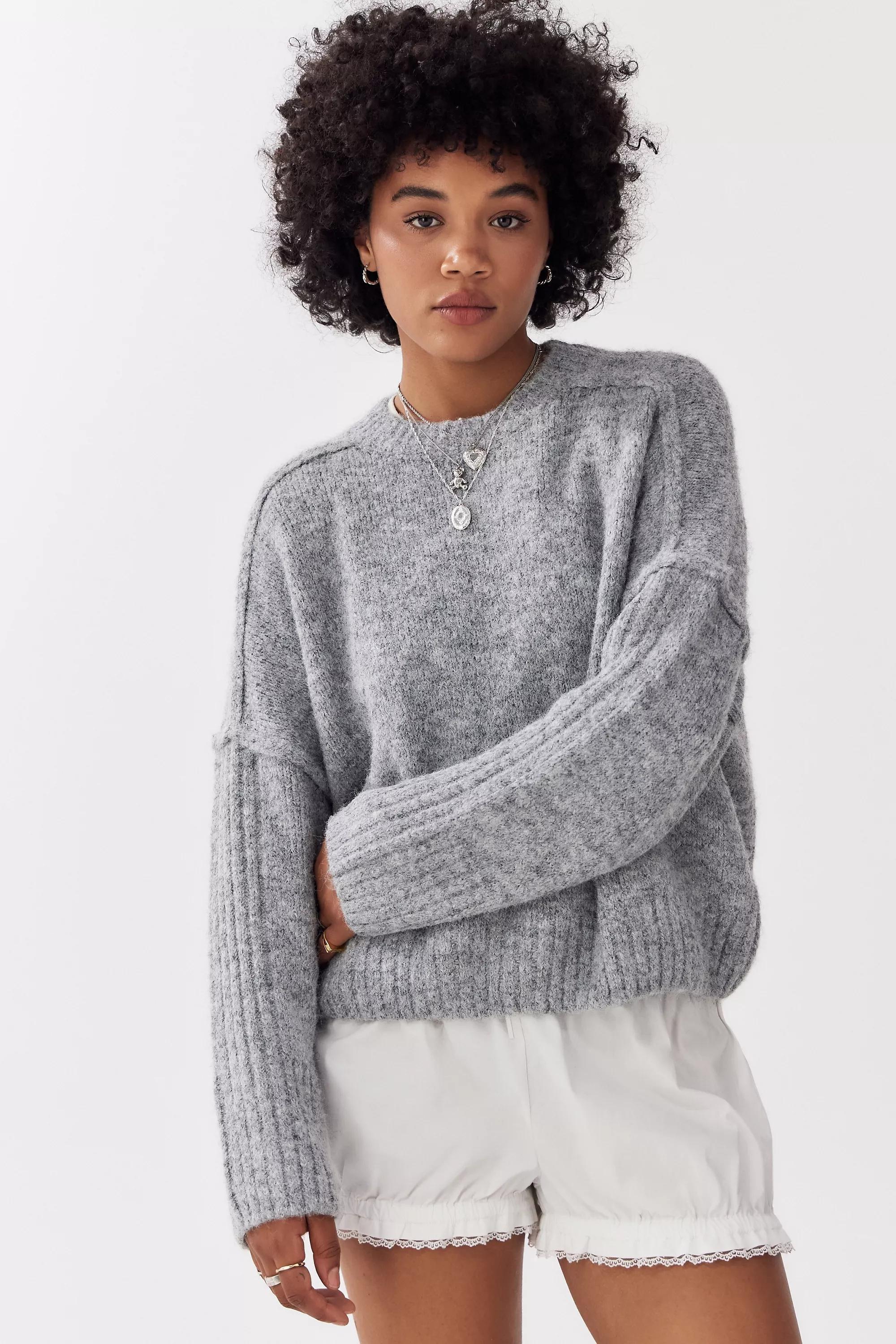 Grey Uo Oslo Lofty Knit Jumper, , large image number 0
