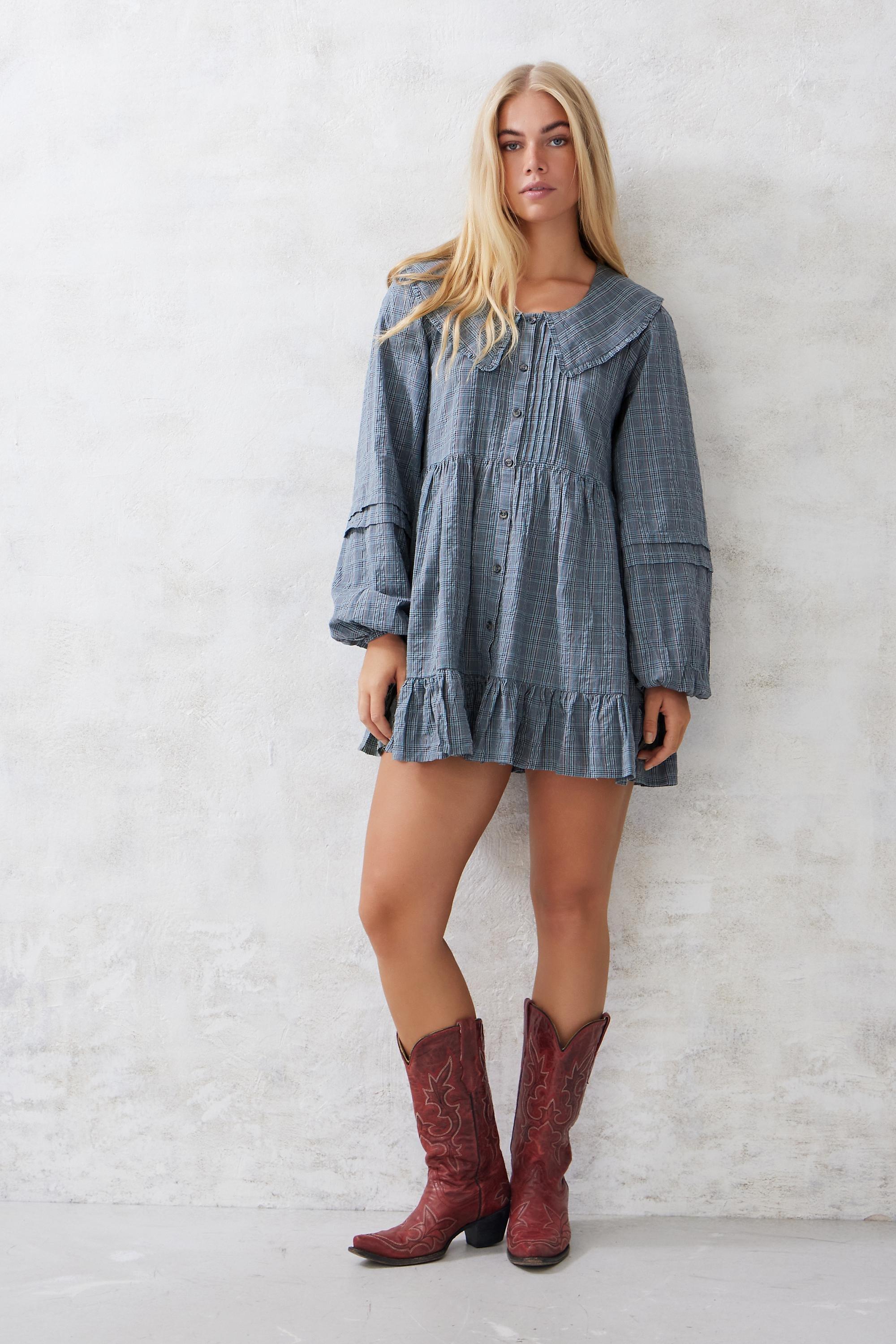 Blue Kimchi Blue Eydie Check Mini Dress, , large image number 1