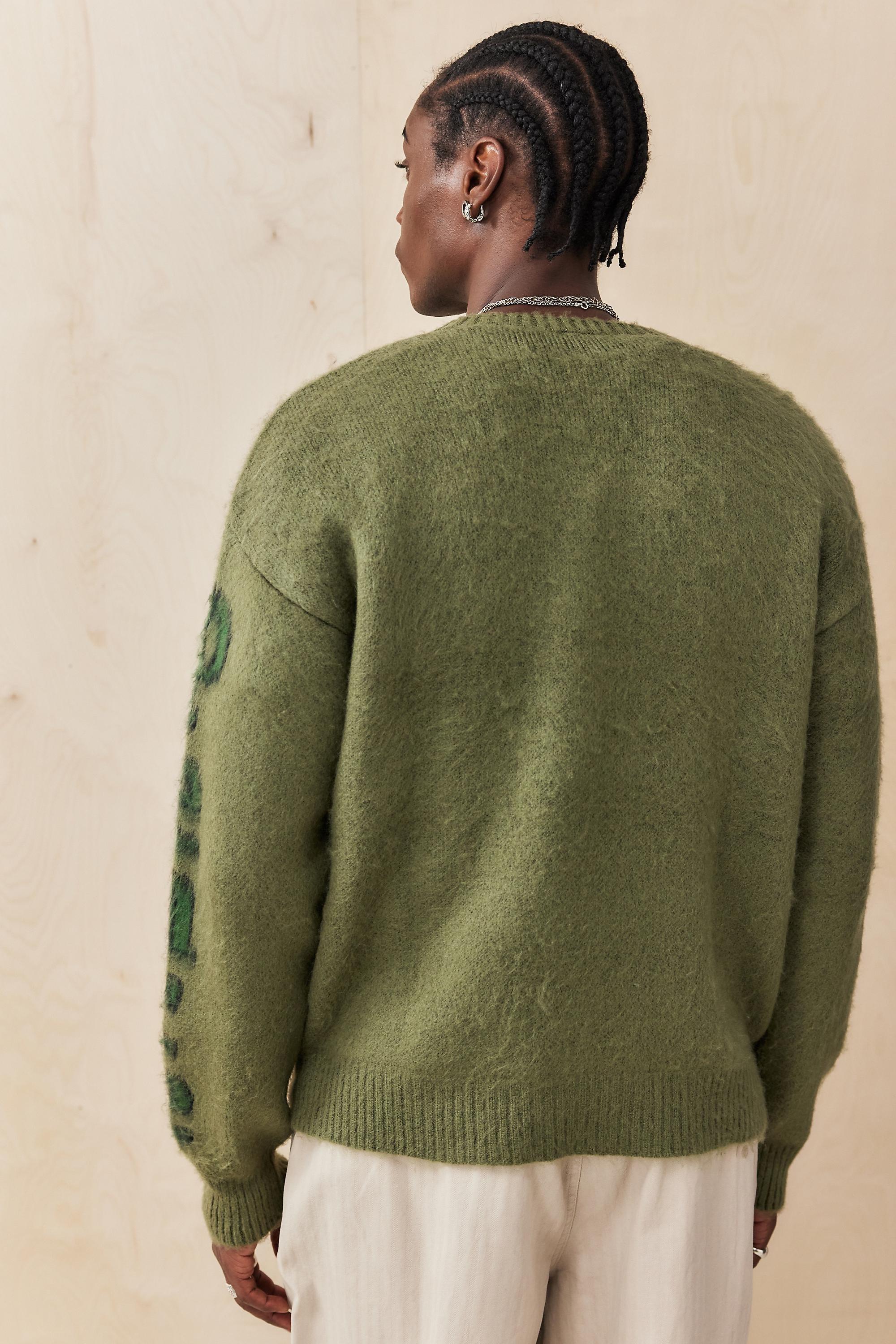 Green Uo Peace Knit Jumper, , large image number 4