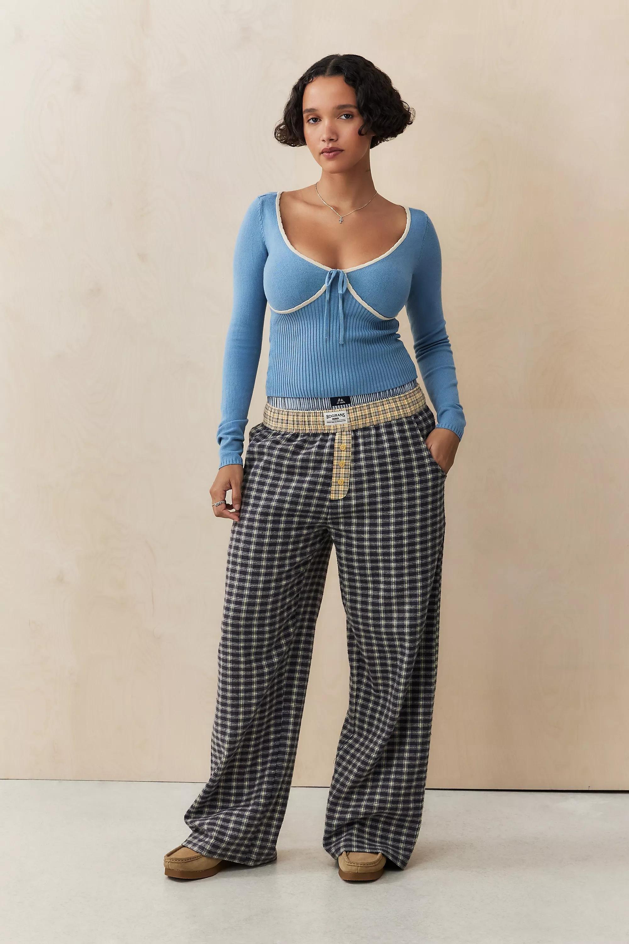Blue Uo Scalloped Edge Knit Top, , large image number 2