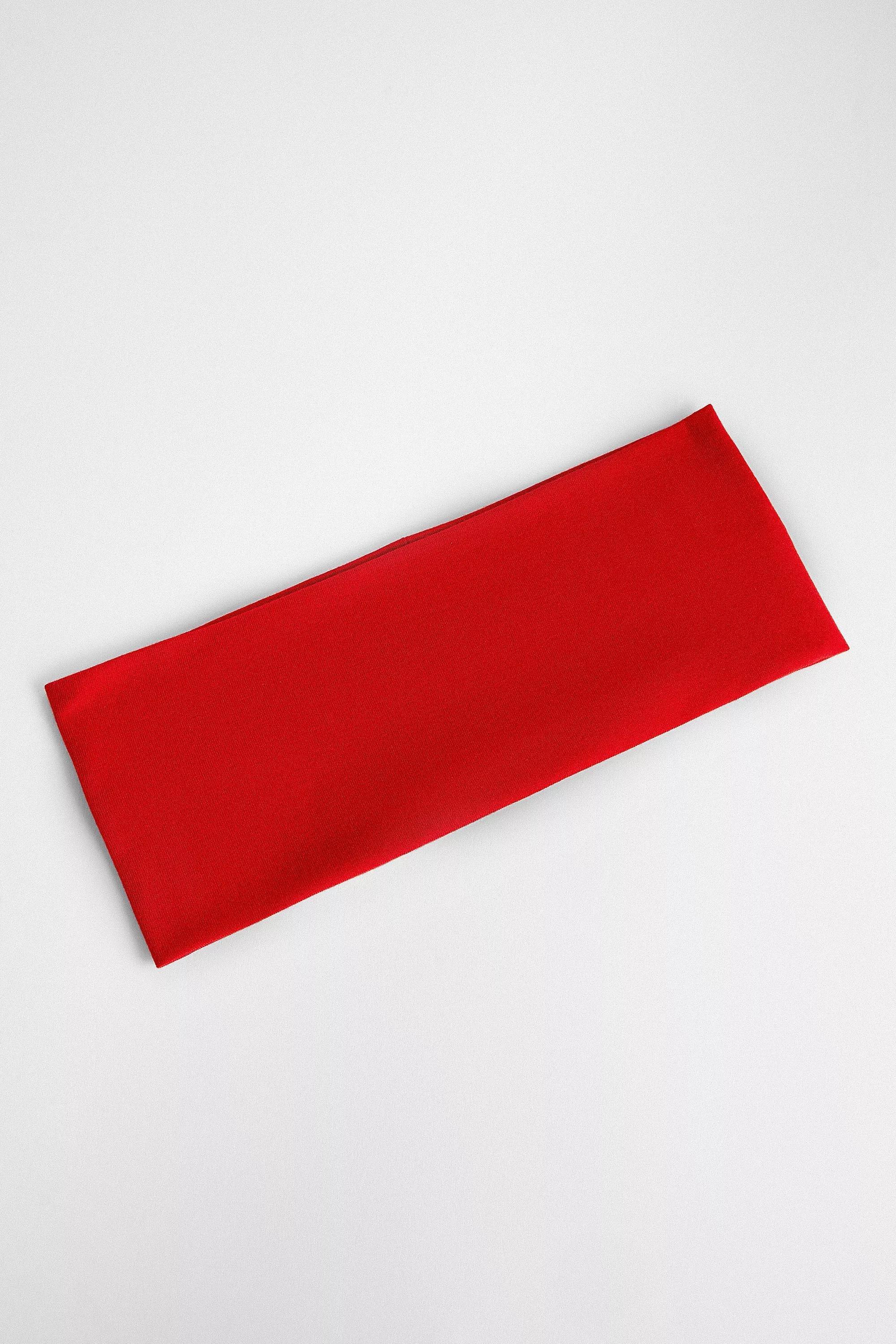 Red Wide Plain Headband, RED, large image number 0