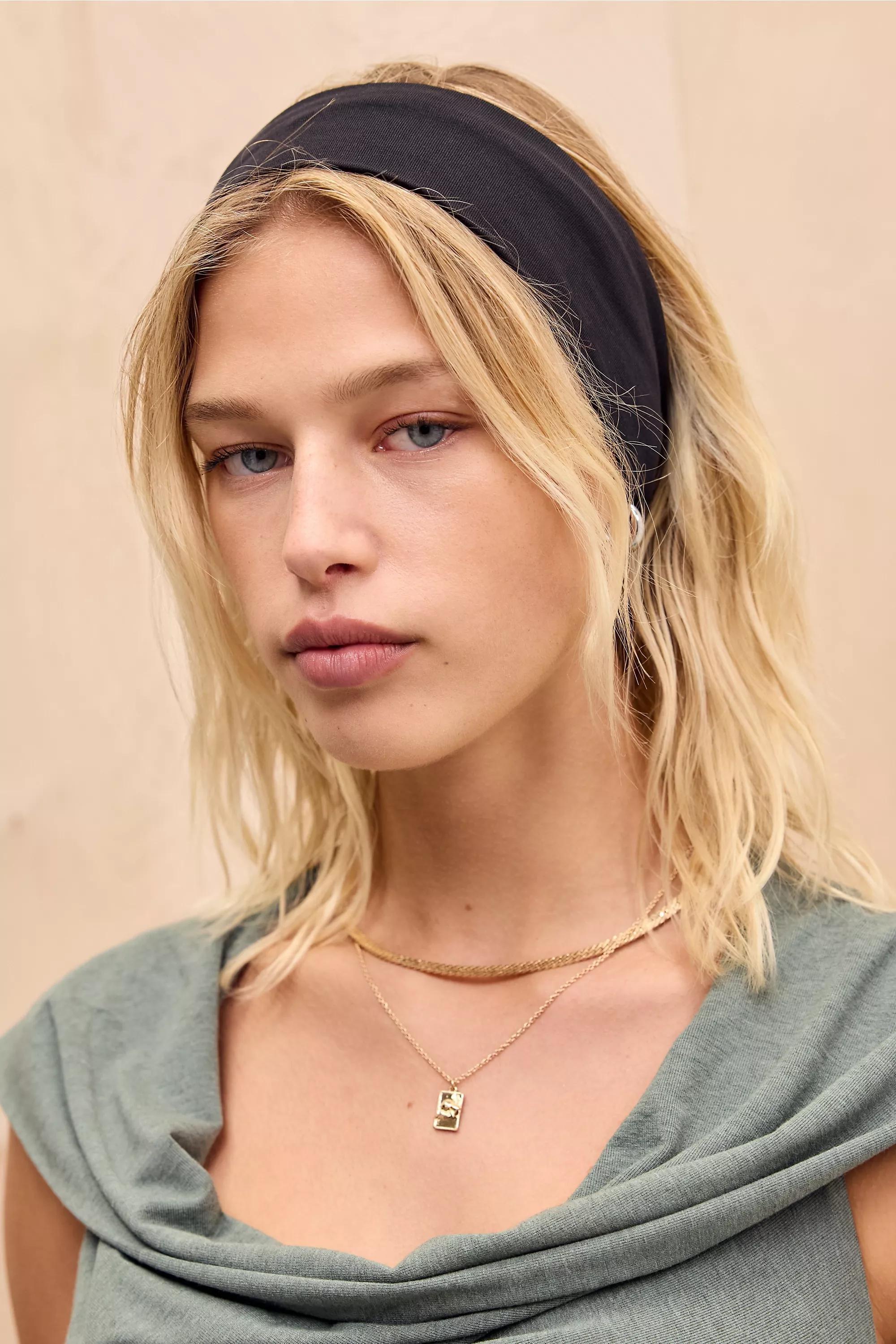 Black Wide Plain Headband, A301_0508, large image number 1