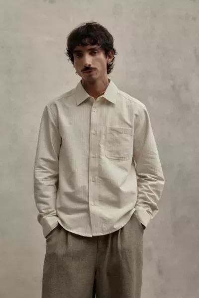Beige Loom White Stripe Shirt, , large image number 0