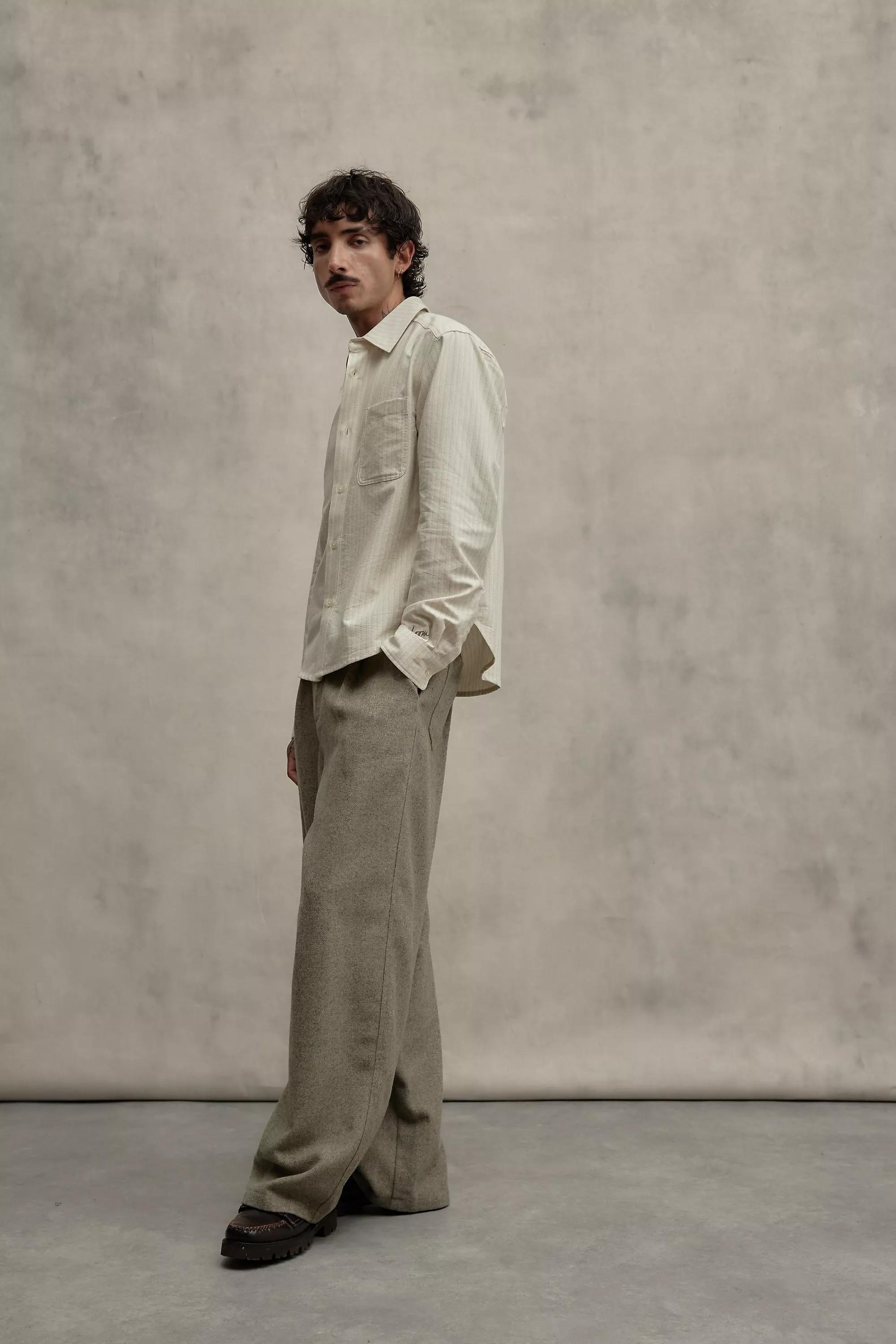 Beige Loom White Stripe Shirt, , large image number 3