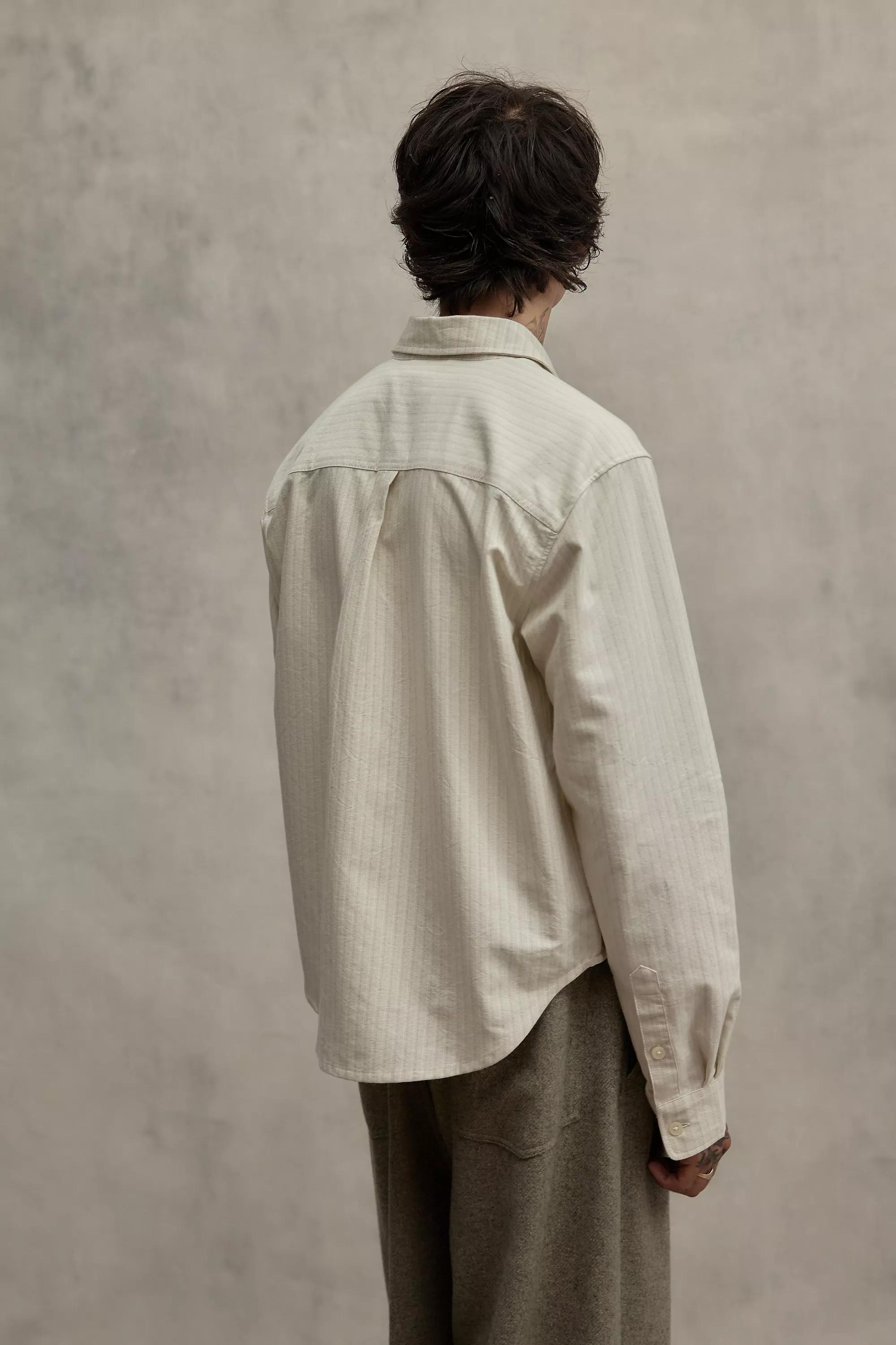 Beige Loom White Stripe Shirt, , large image number 7