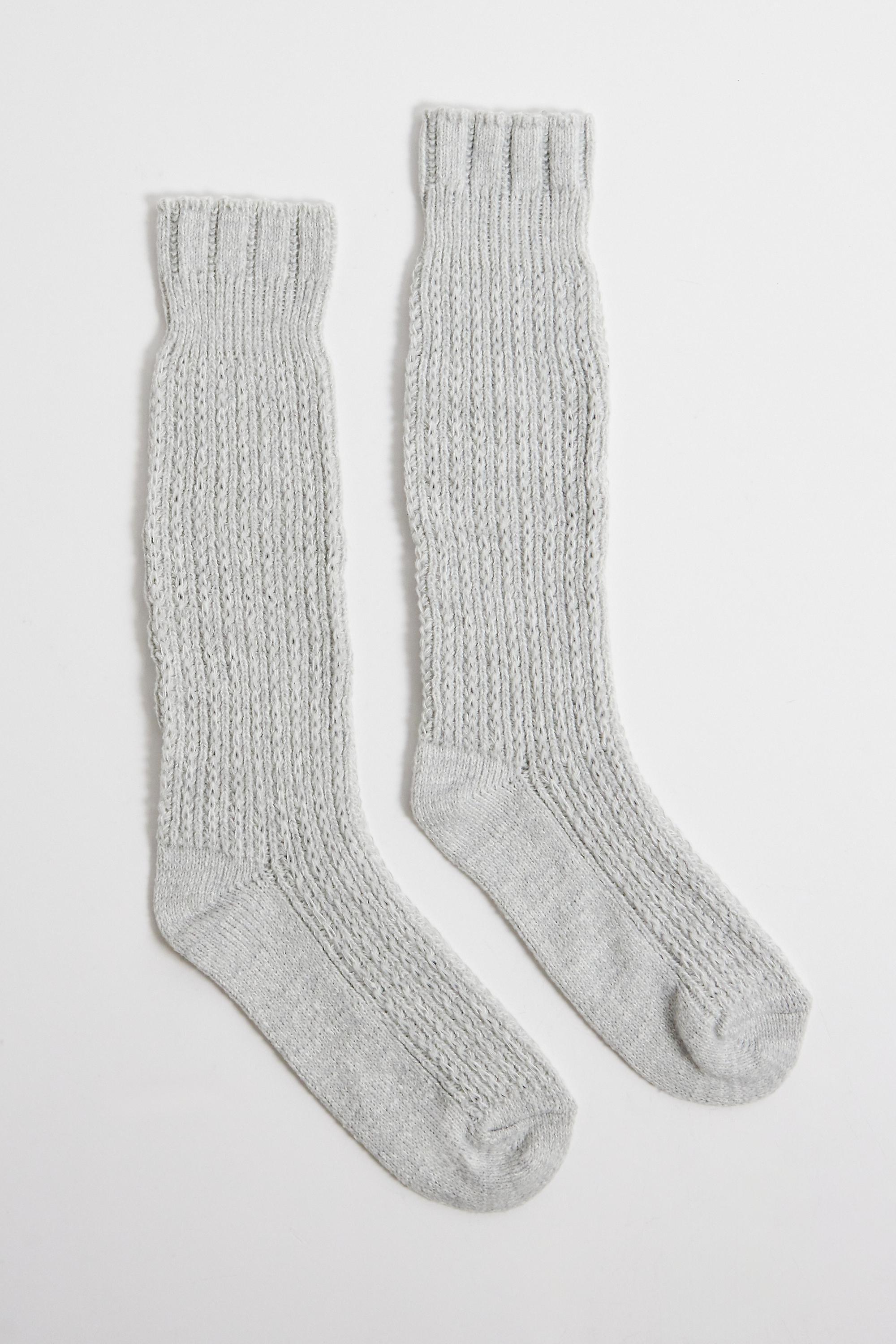 Grey UO Slouchy Knee High Socks, L GR, large image number 0
