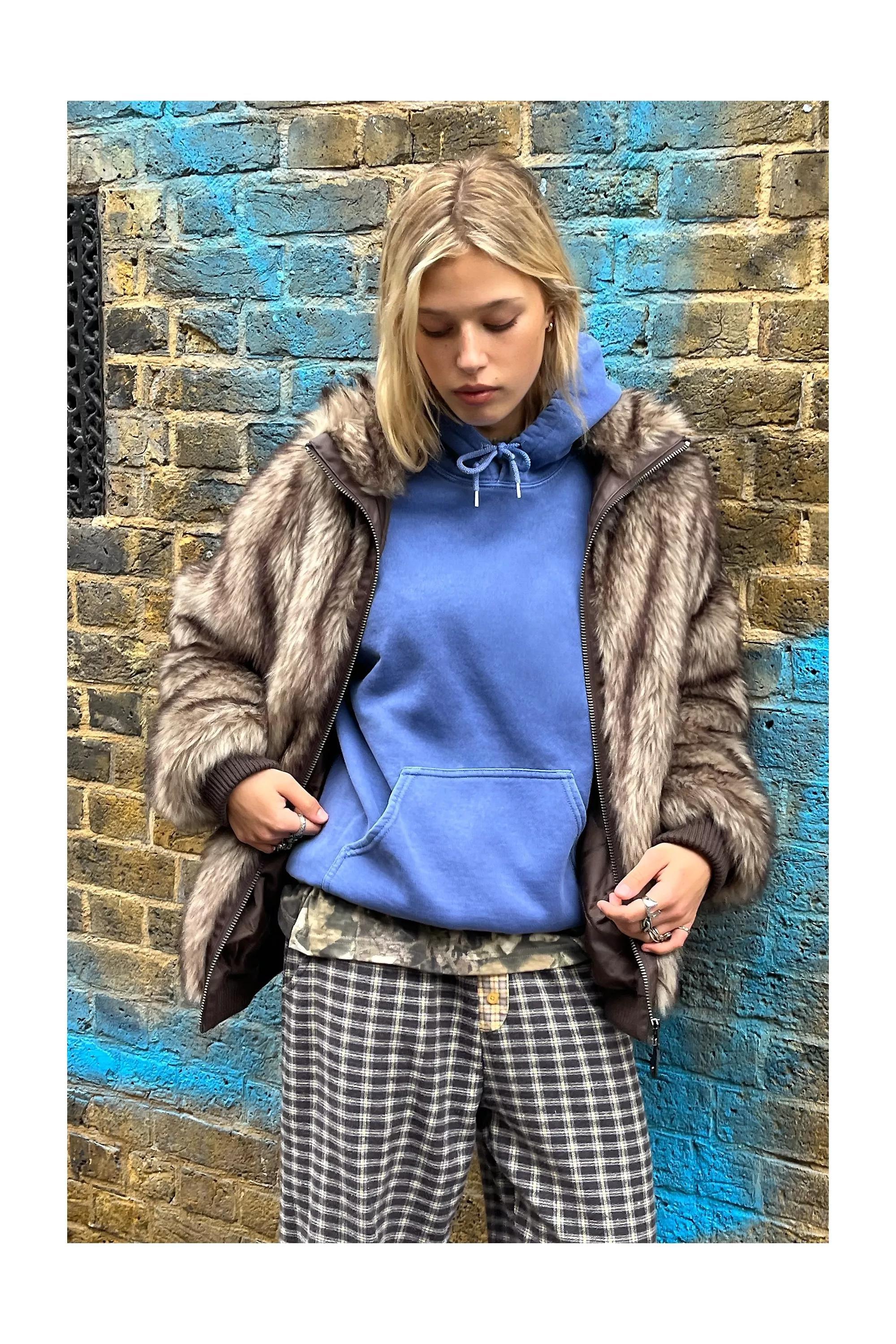 Blue UO Iets Frans... Hoodie, , medium
