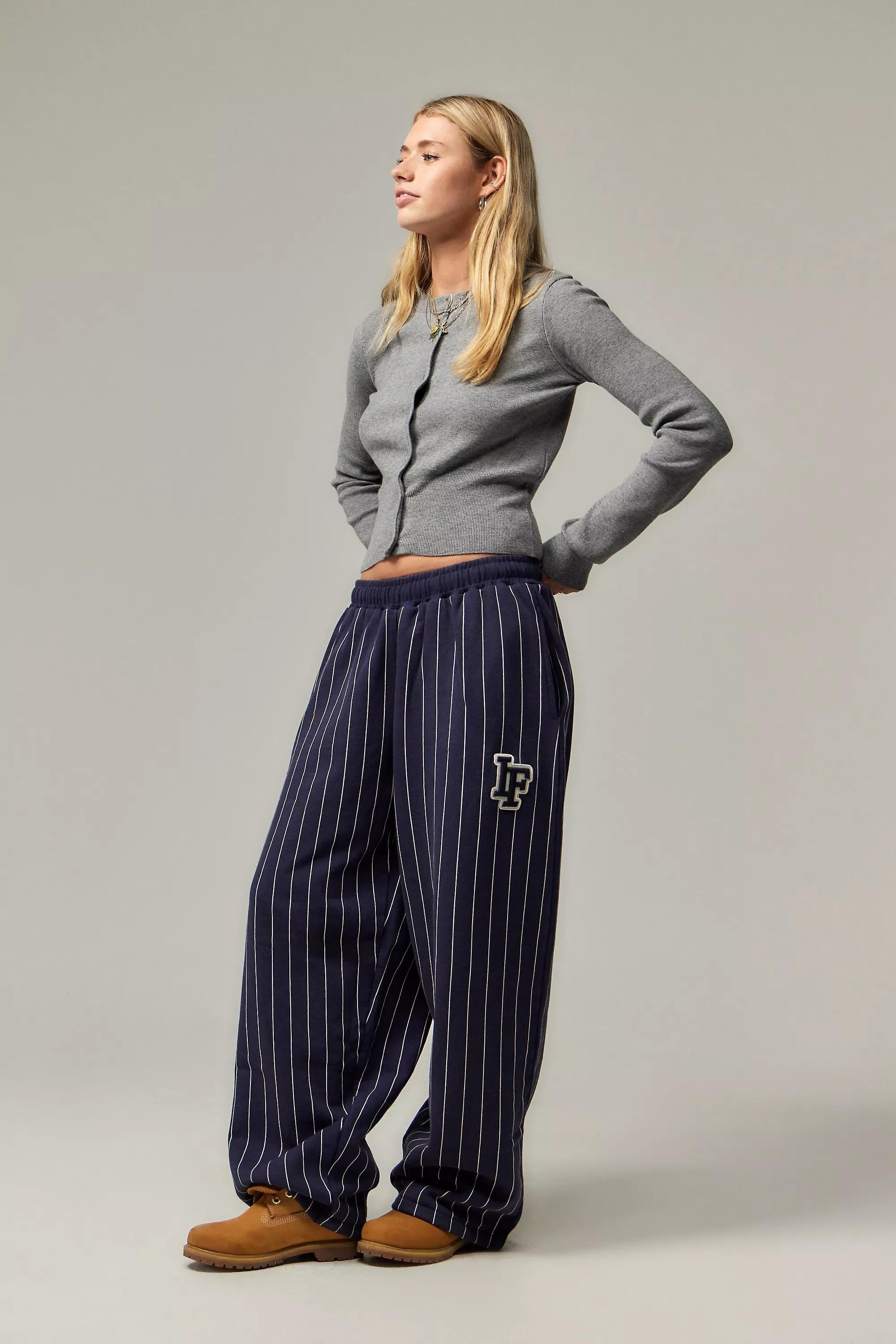 Navy Iets Frans... Pinstripe Harri Baggy Joggers, NAVY, large image number 2