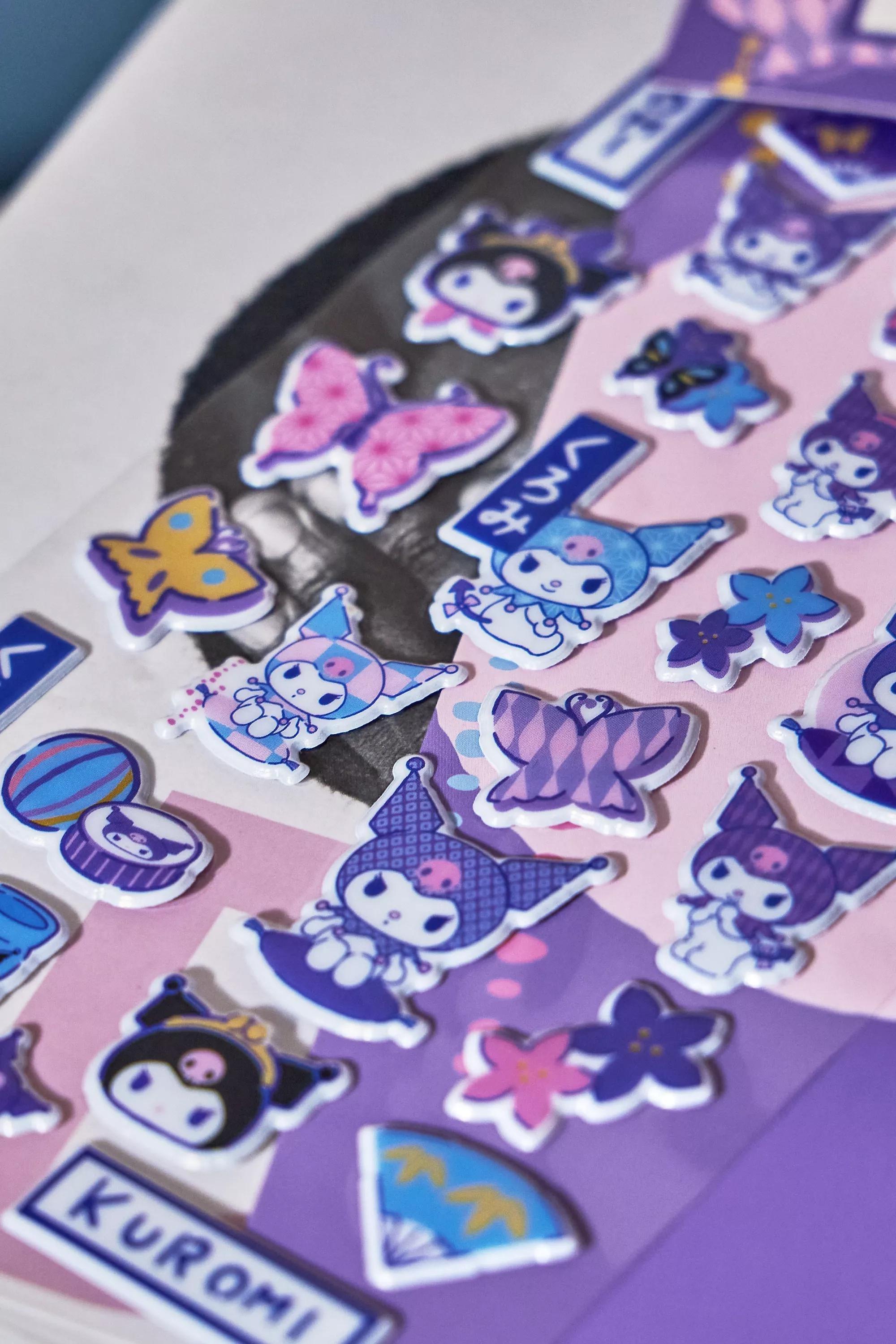 Purple Uo Exclusive Kuromi Puff Stickers, LILAC, large image number 1