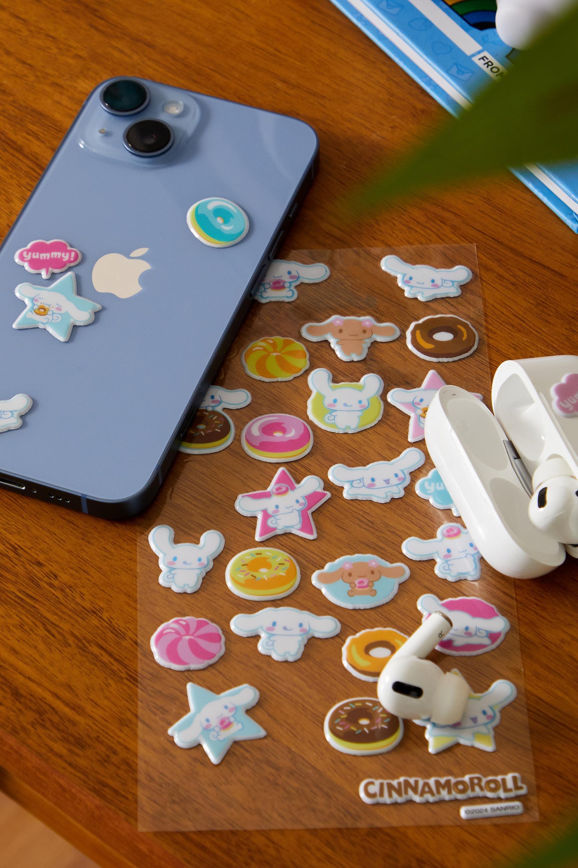 Blue Cinammon Roll Puff Stickers, BLUE, large image number 0