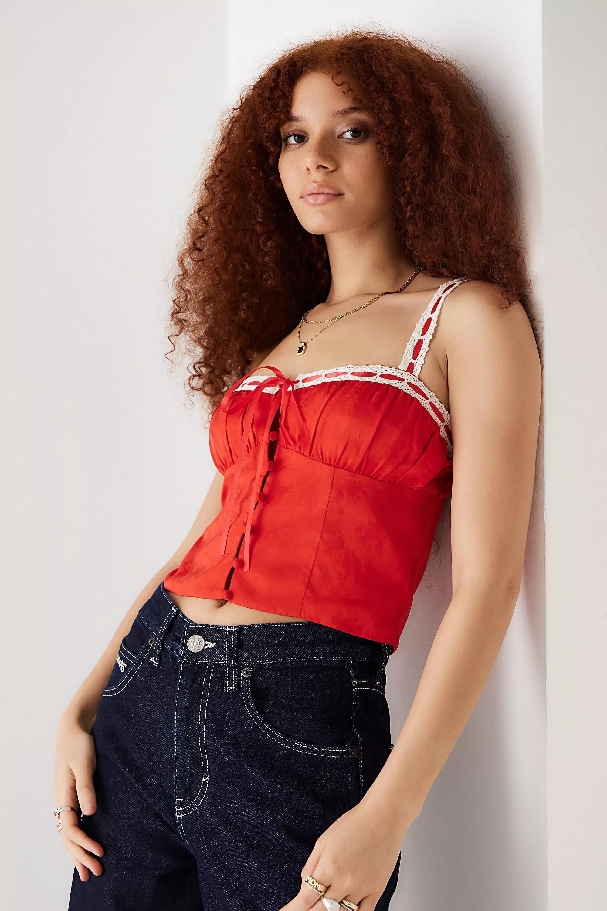 Red Kiss The Sky Uo Exclusive Clara Top, , large image number 0