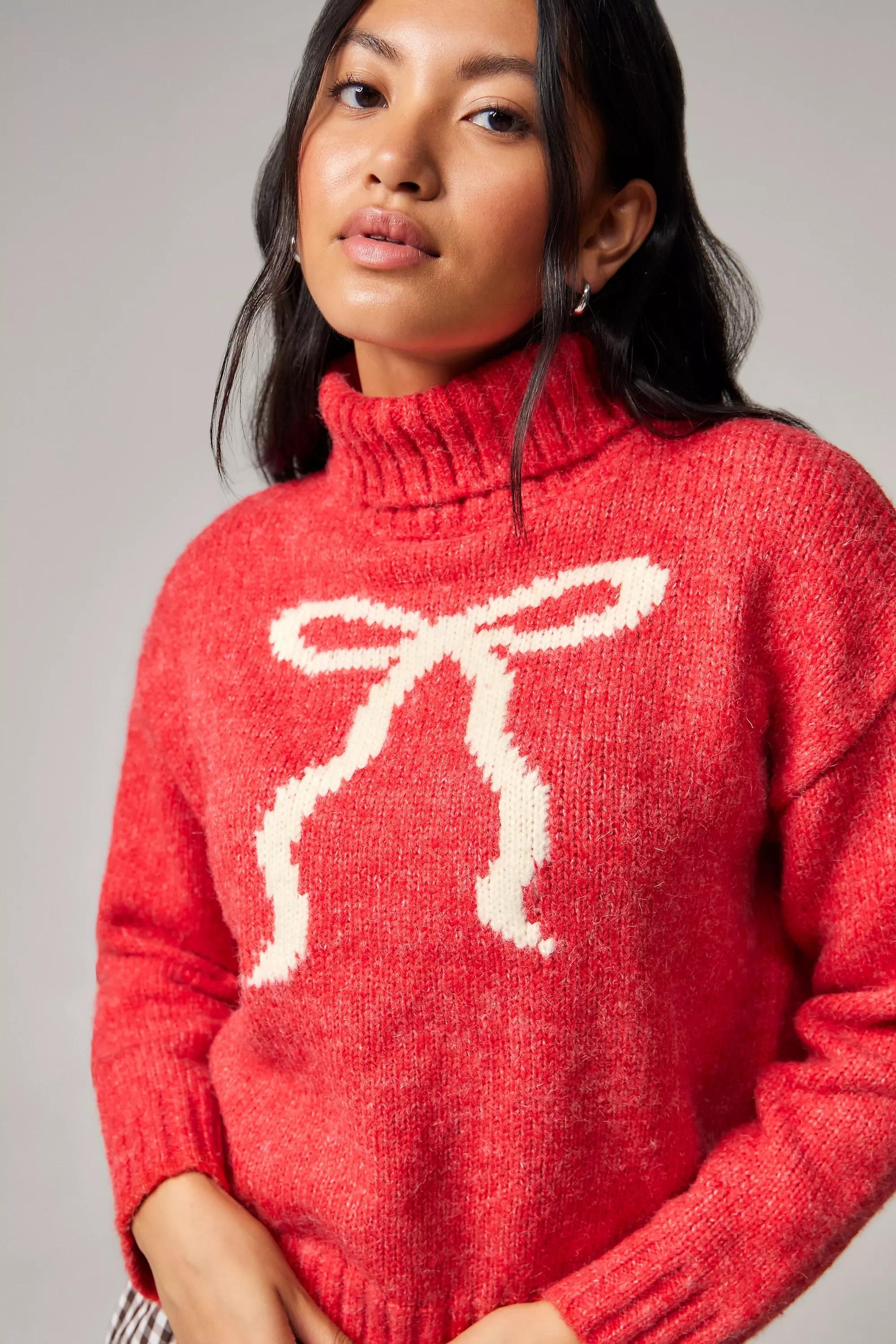 Red Kiss The Sky Uo Exclusive Devon Bow Knit Jumper, , large image number 3