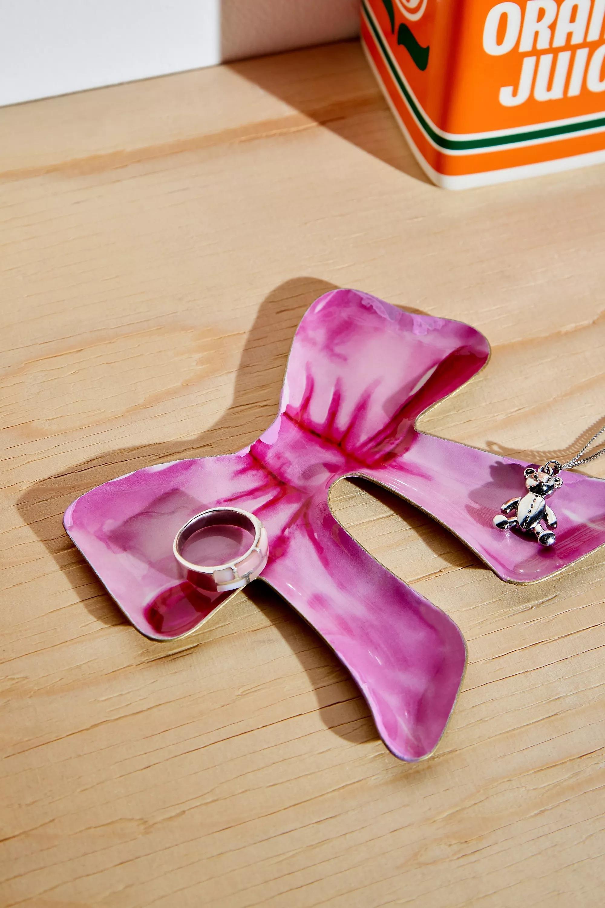 Pink Bow Trinket Tray, PINK, large image number 0