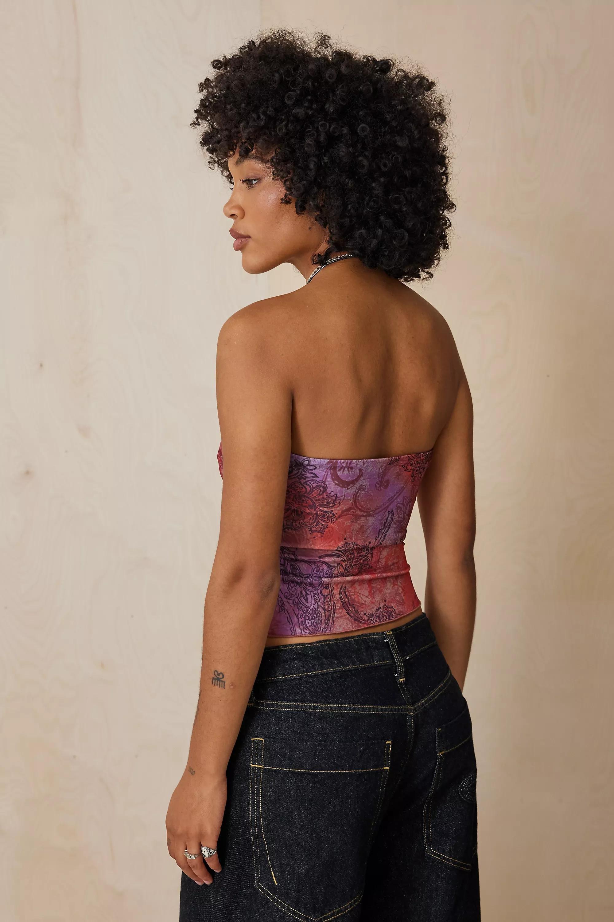Purple Uo Caprice Paisley Tube Top, , large image number 3