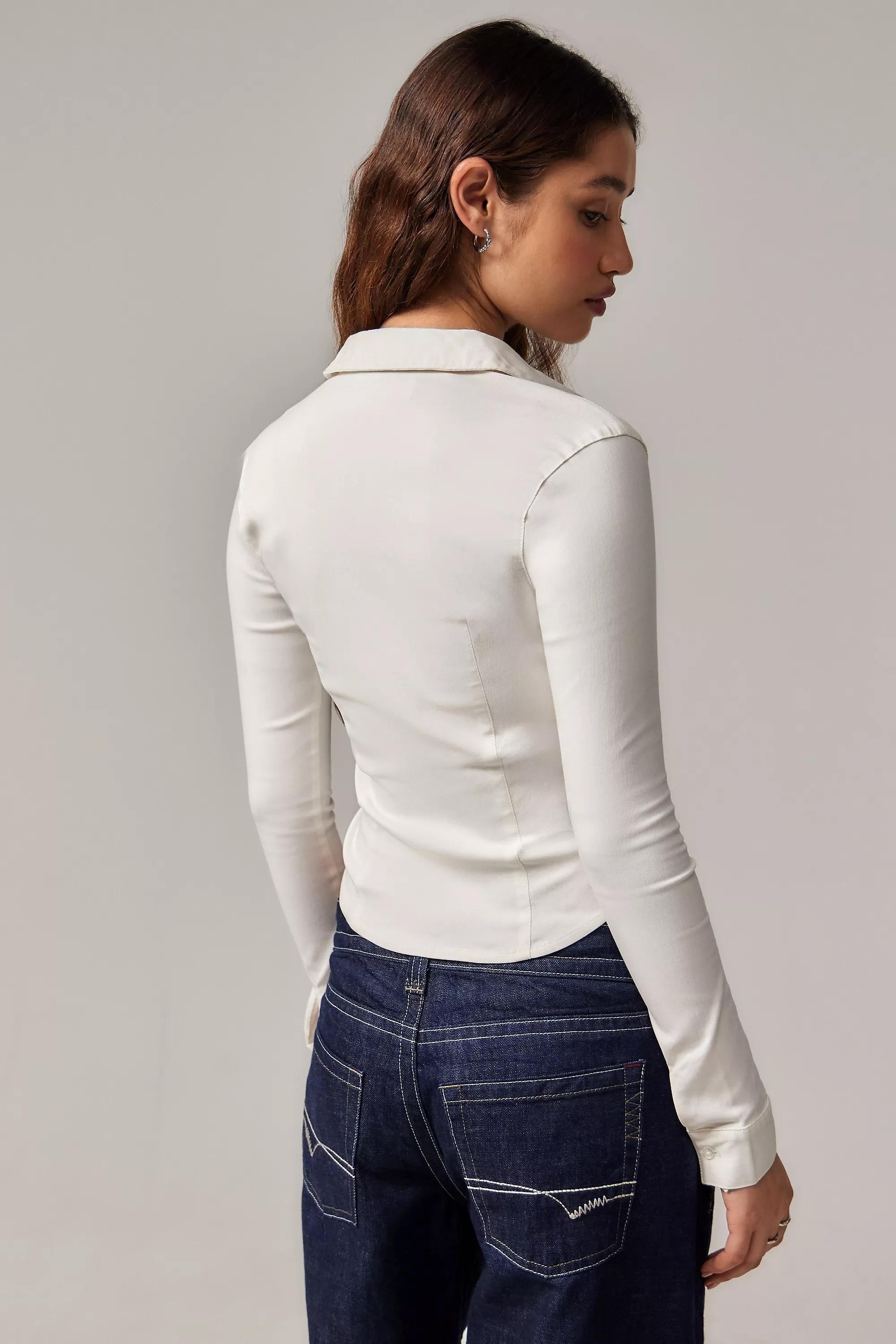 White Silence + Noise White Hailey Zip Through Shirt, , large image number 3
