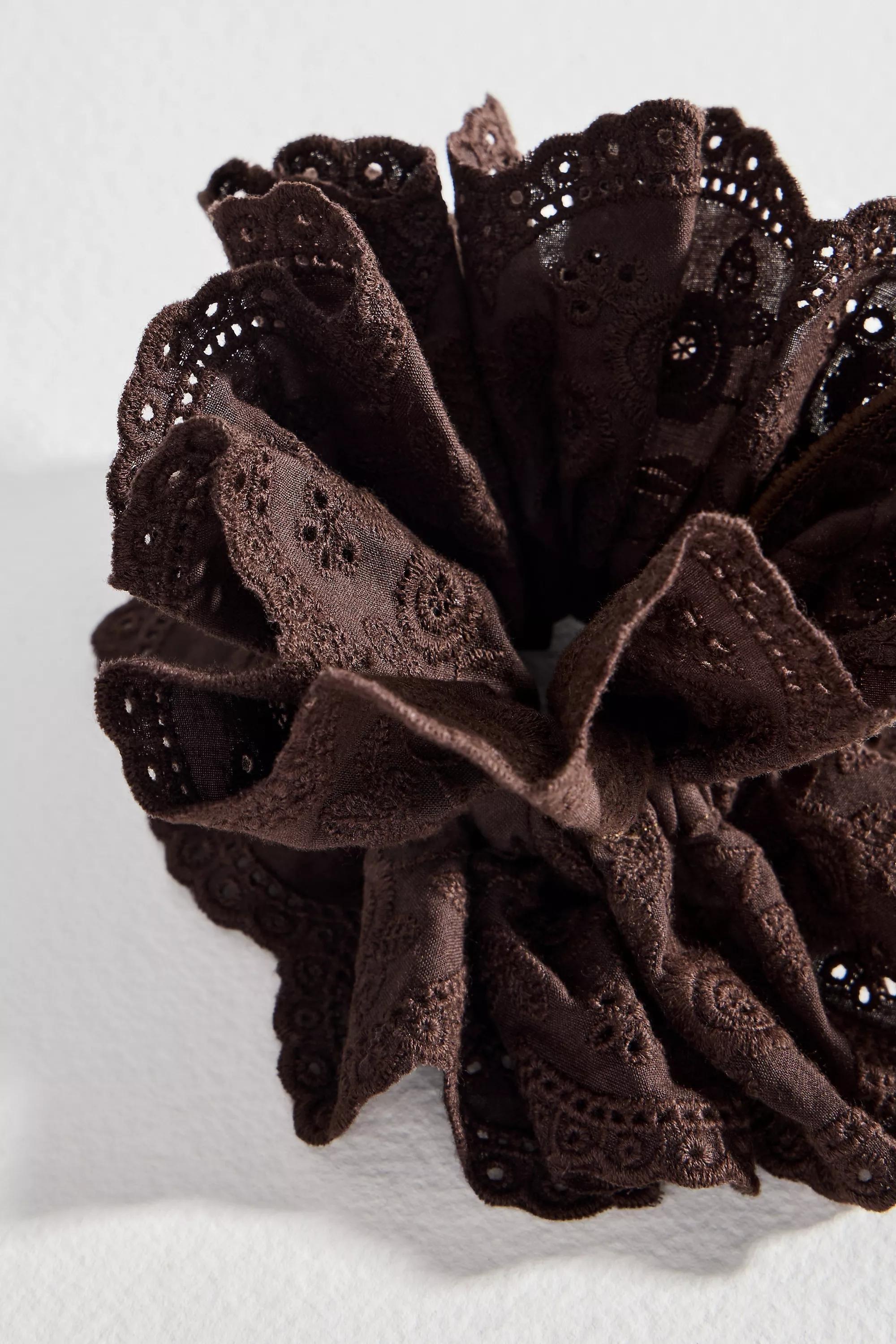 White Cotton Lace Scrunchie, CHOC, large image number 2