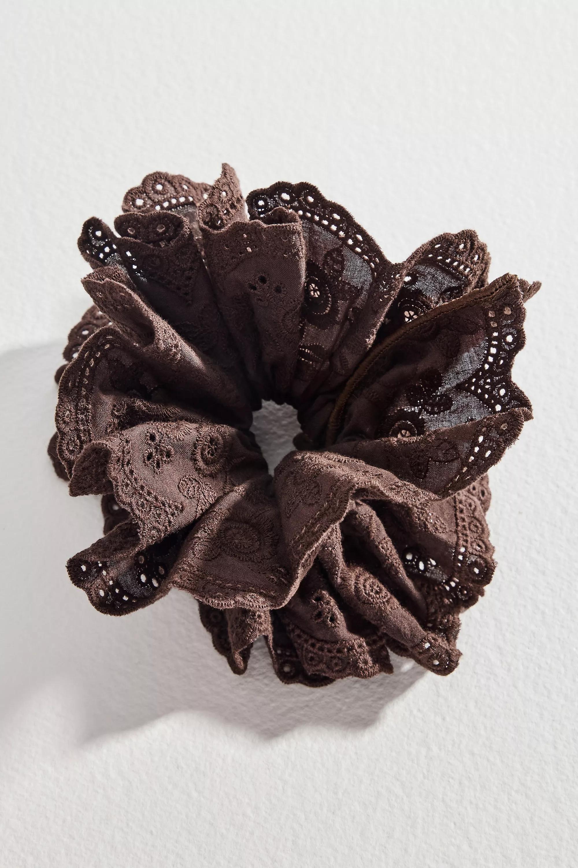 White Cotton Lace Scrunchie, CHOC, large image number 3