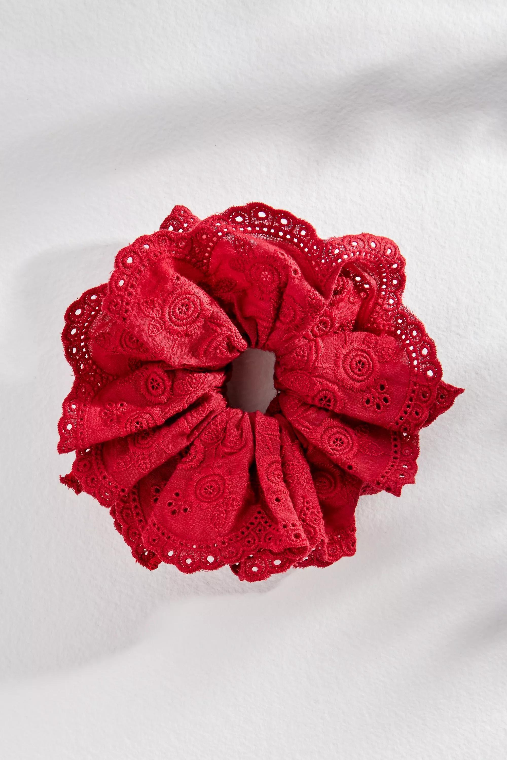 Red UO Lace Scrunchie, RED, large image number 1
