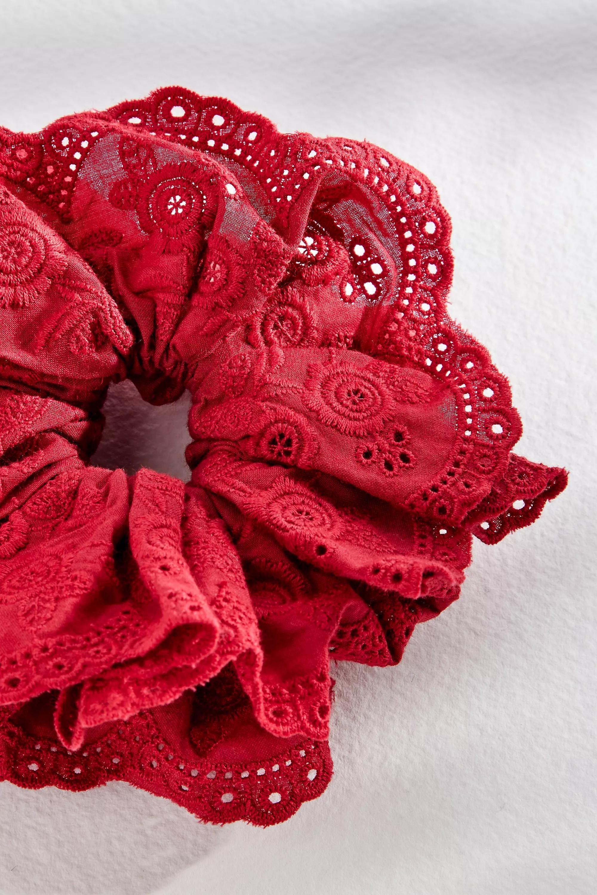 Red UO Lace Scrunchie, RED, large image number 2