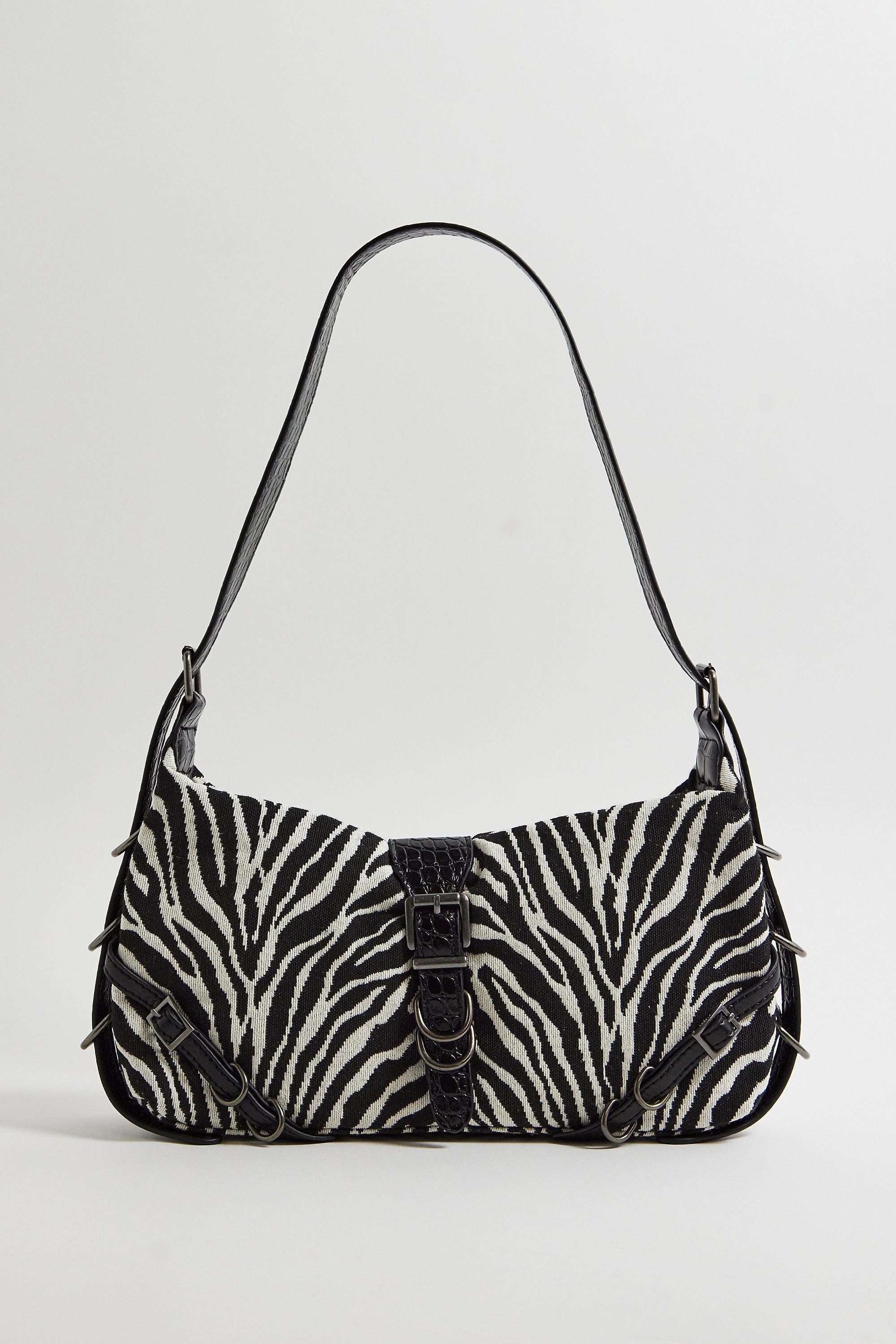 Multicolour UO Zebra Print Shoulder Bag, B&W, large image number 1