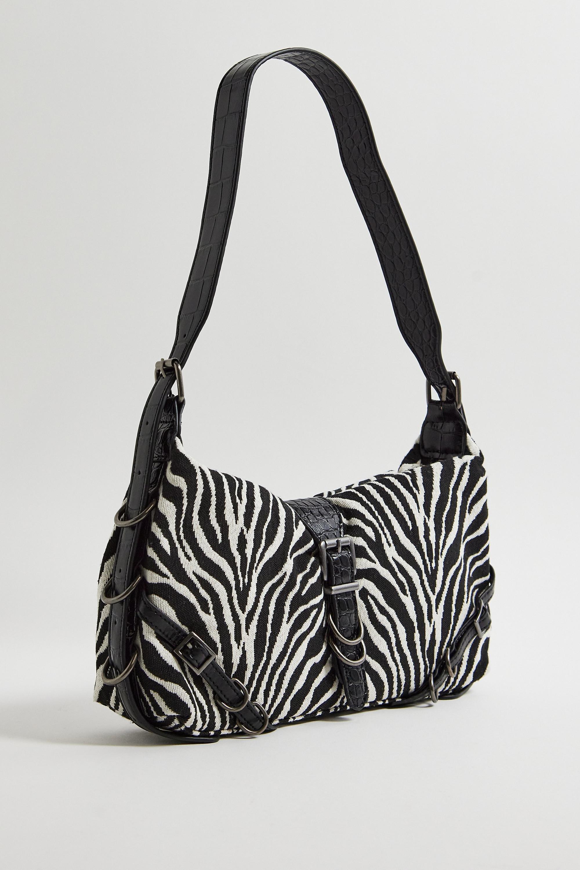 Multicolour UO Zebra Print Shoulder Bag, B&W, large image number 3