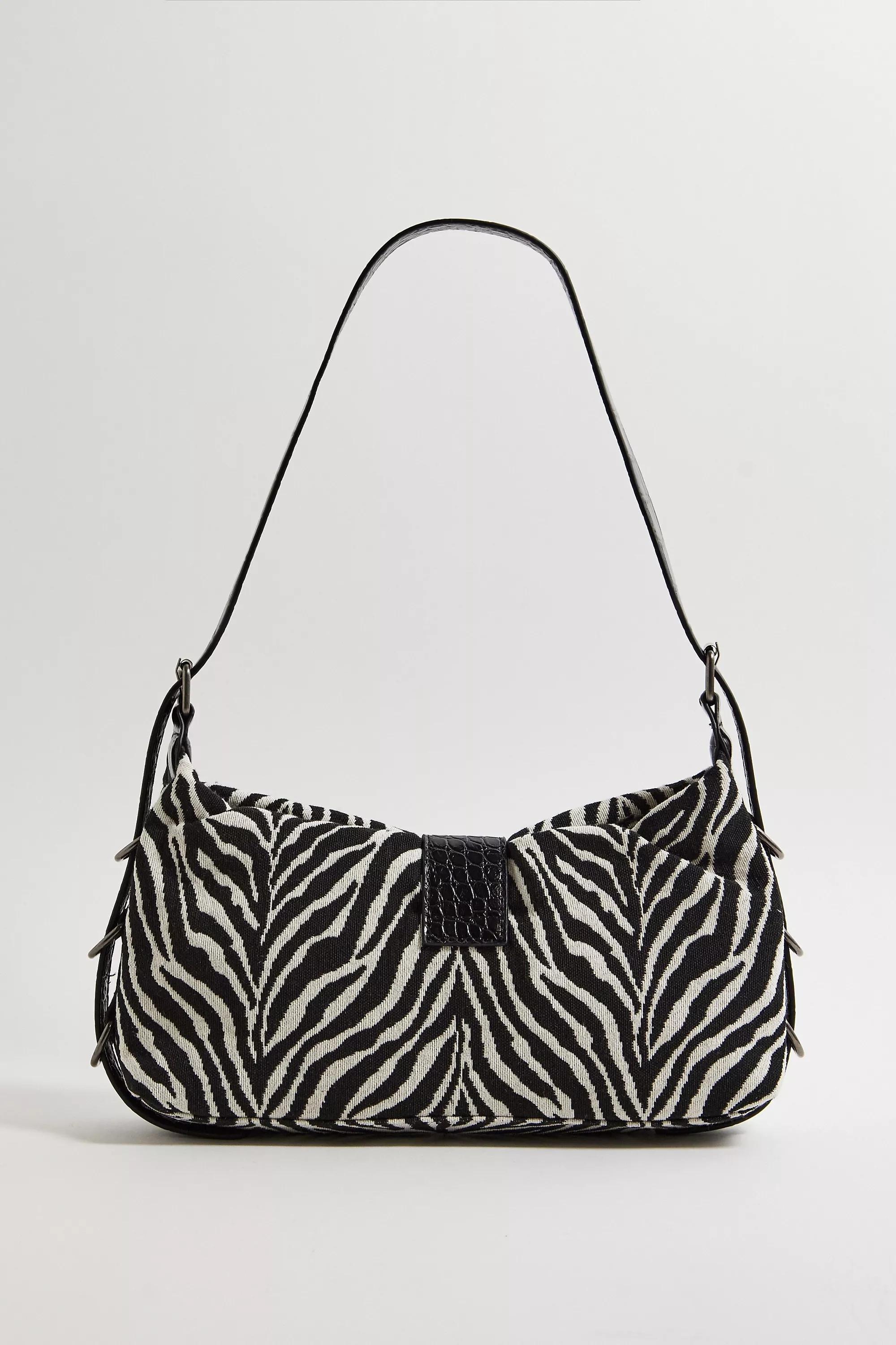 Multicolour UO Zebra Print Shoulder Bag, B&W, large image number 4