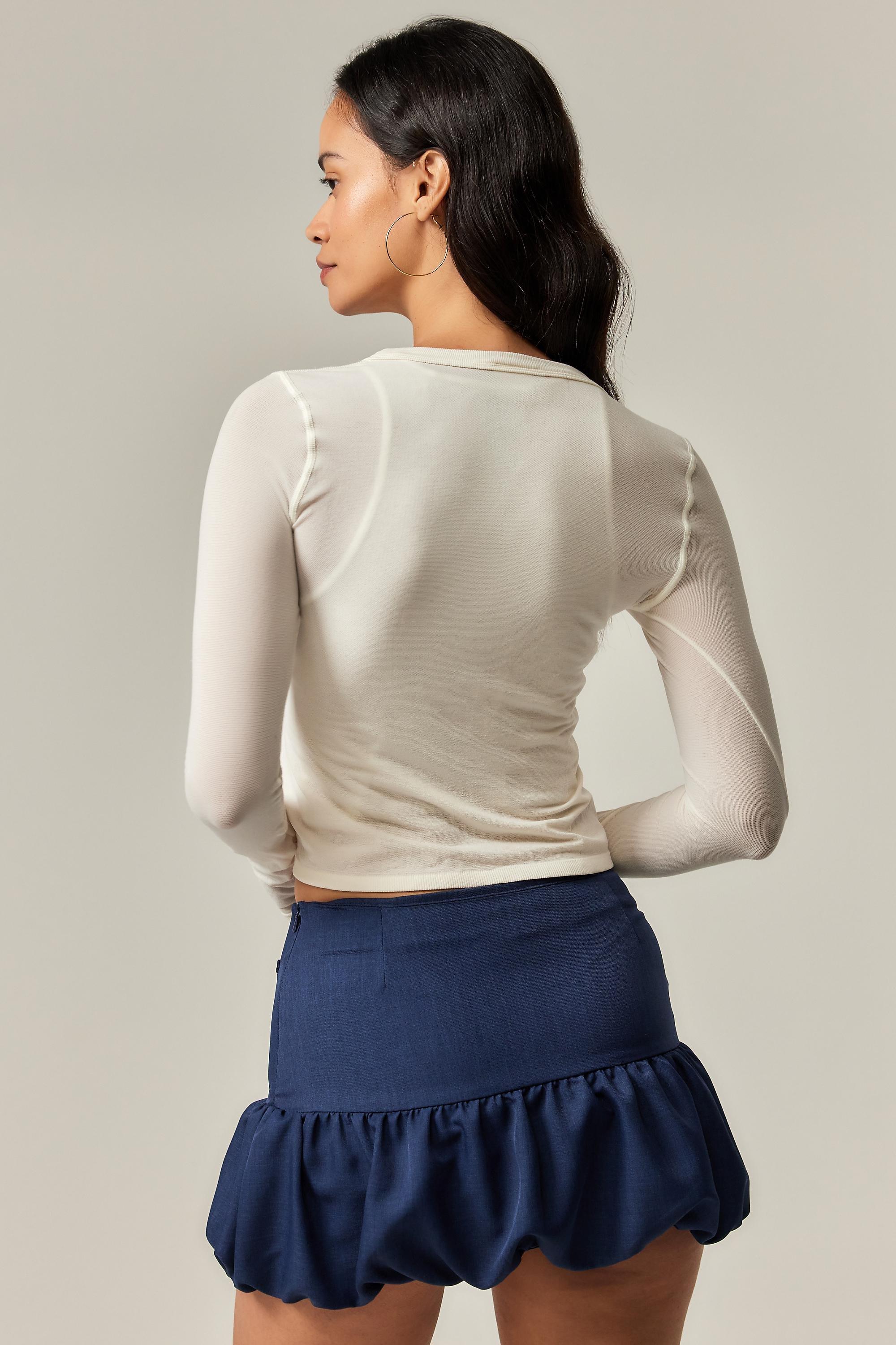Navy Archive At Uo Dawson Bubble Mini Skirt, , large image number 3