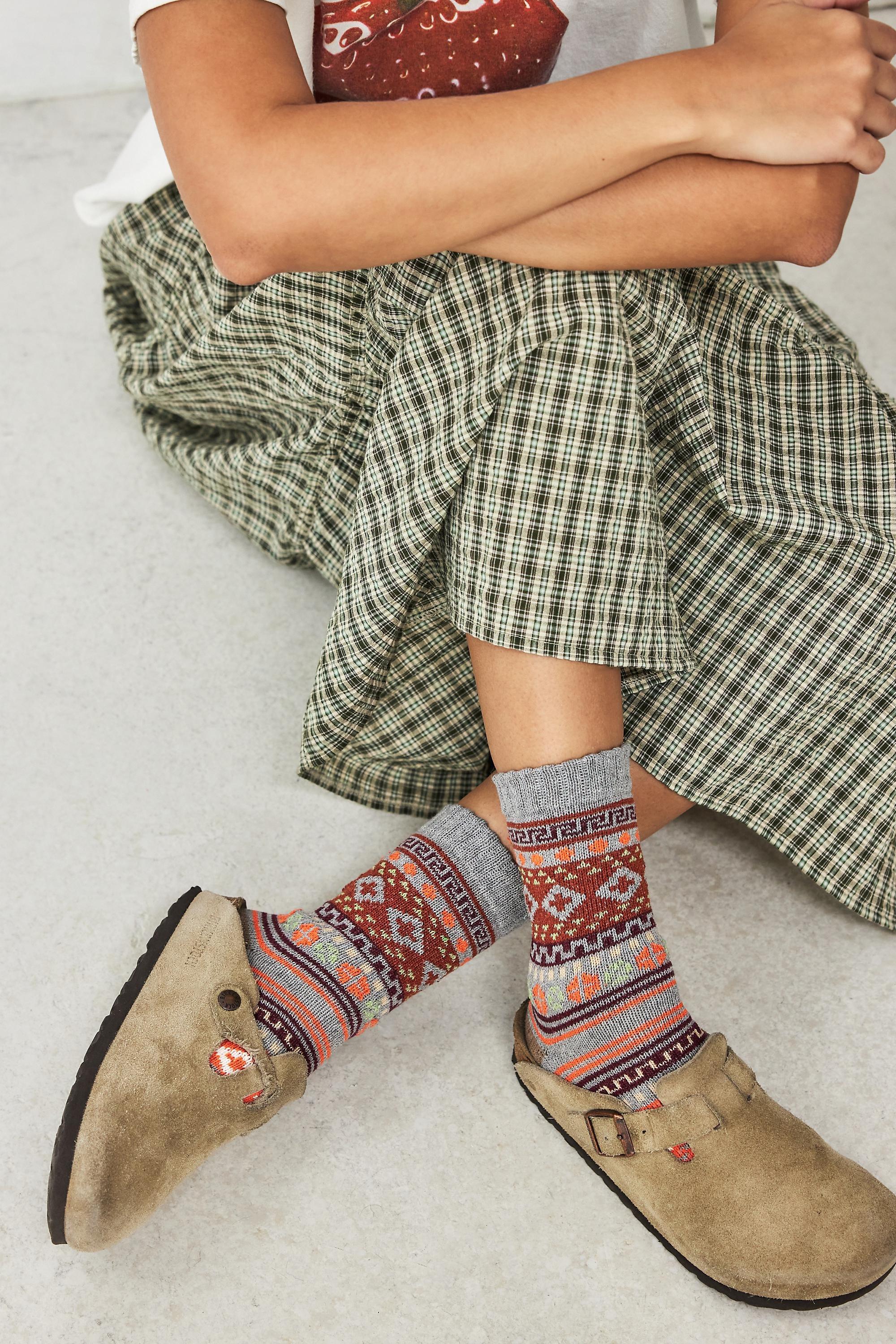 Grey Out From Under Fair Isle Socks, GREY, large image number 0