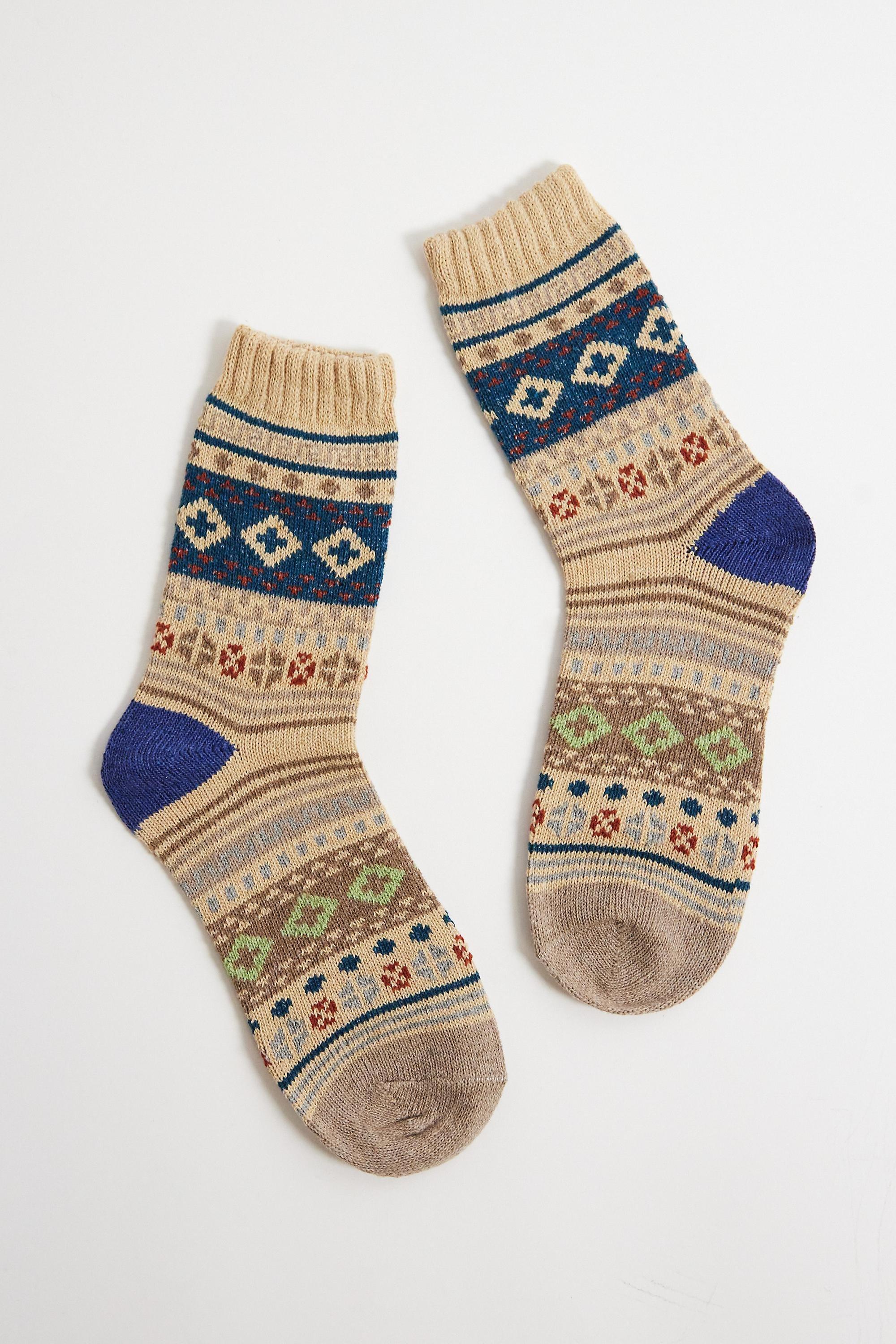 Beige Out From Under Fair Isle Socks, BEIGE, large image number 0