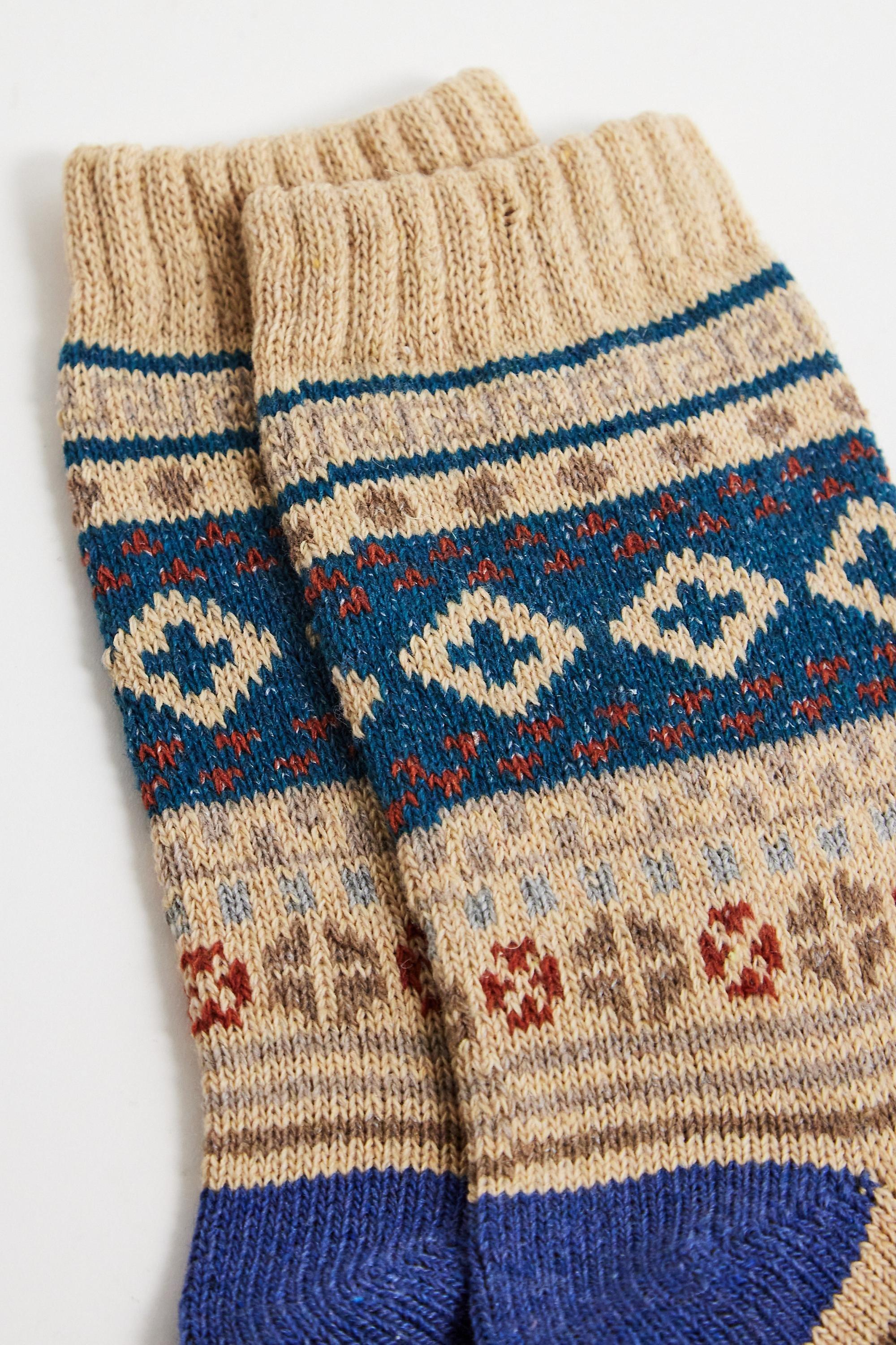 Beige Out From Under Fair Isle Socks, BEIGE, large image number 1