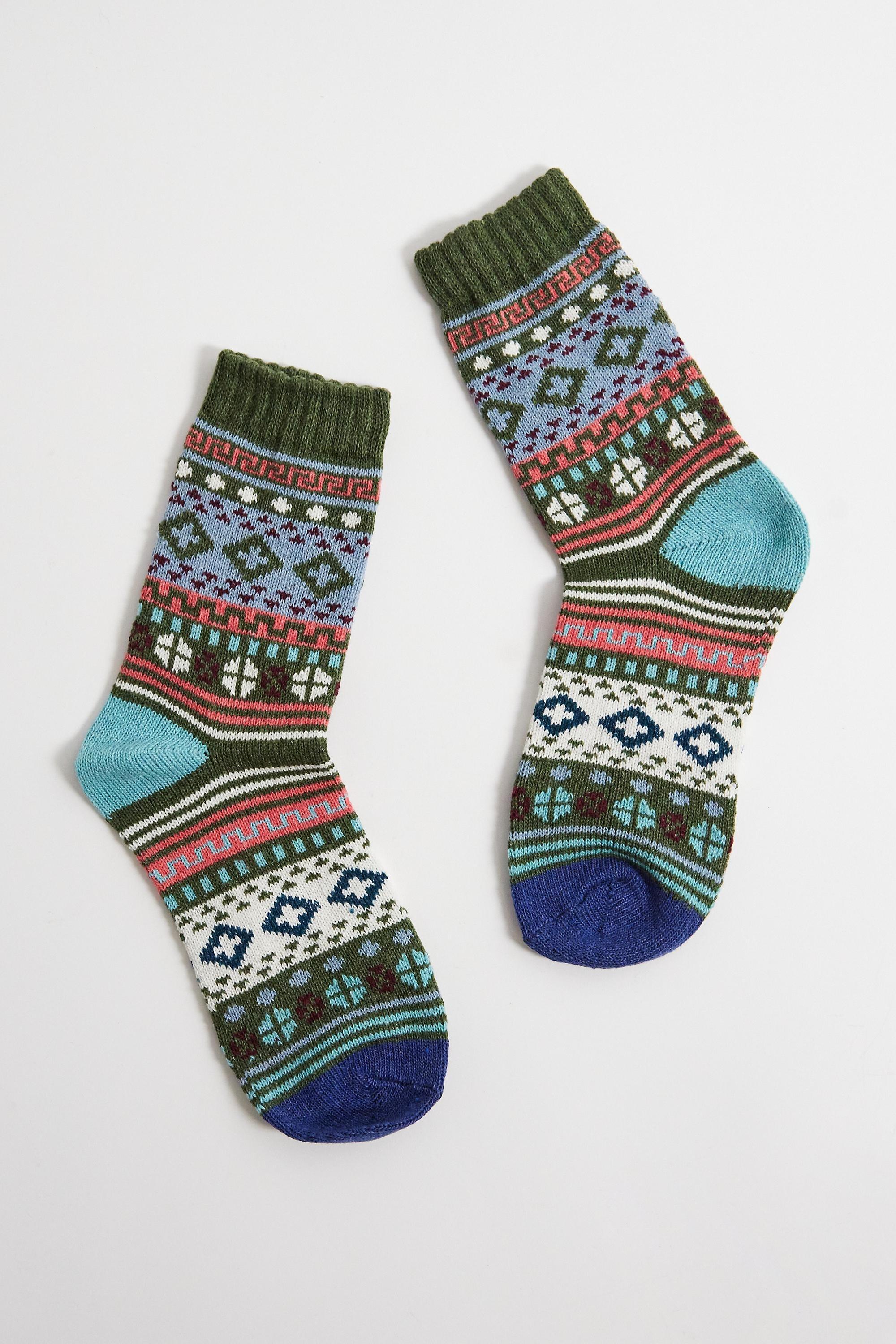 Green Out From Under Fair Isle Socks, OLIVE, large image number 1