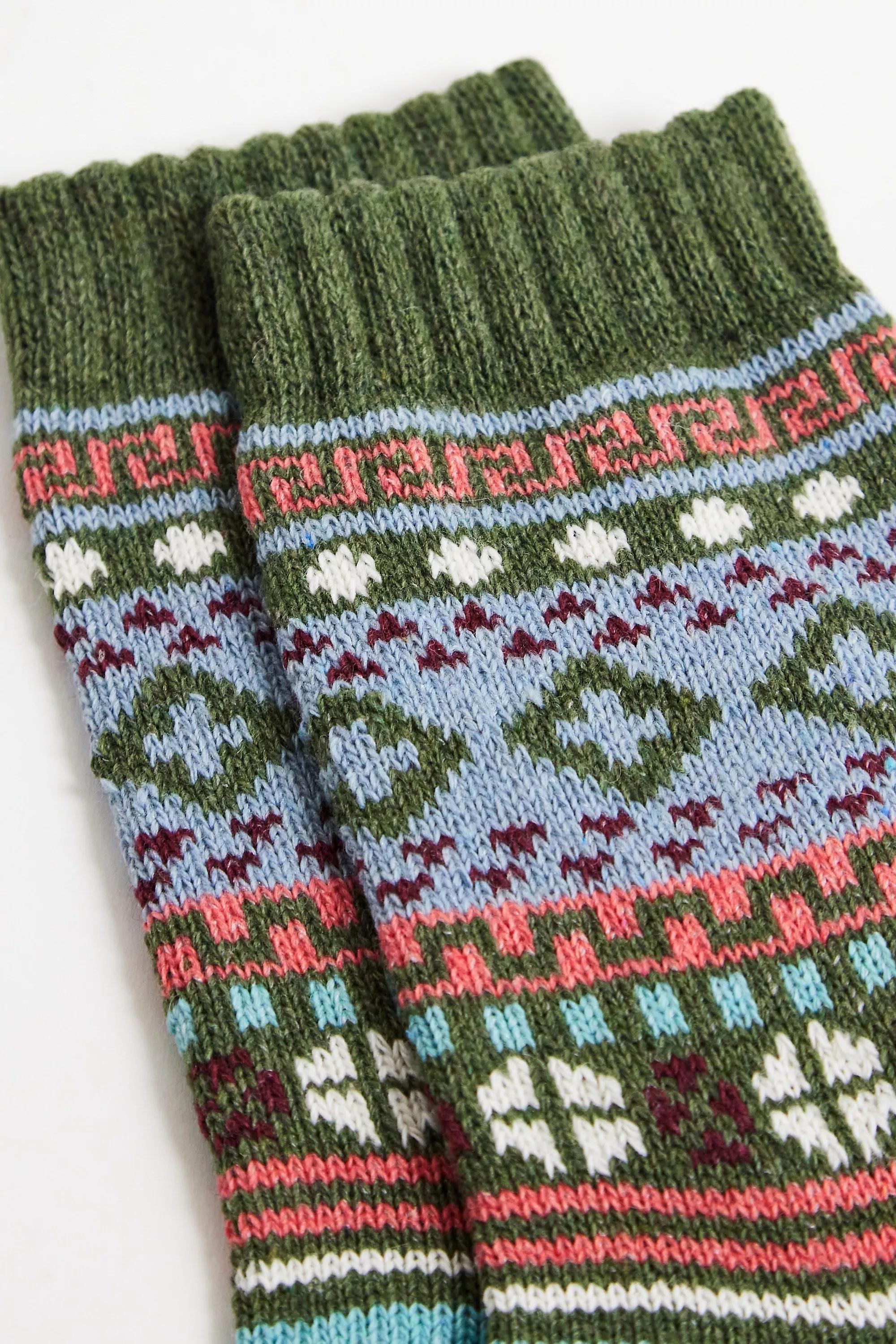 Green Out From Under Fair Isle Socks, OLIVE, large image number 2