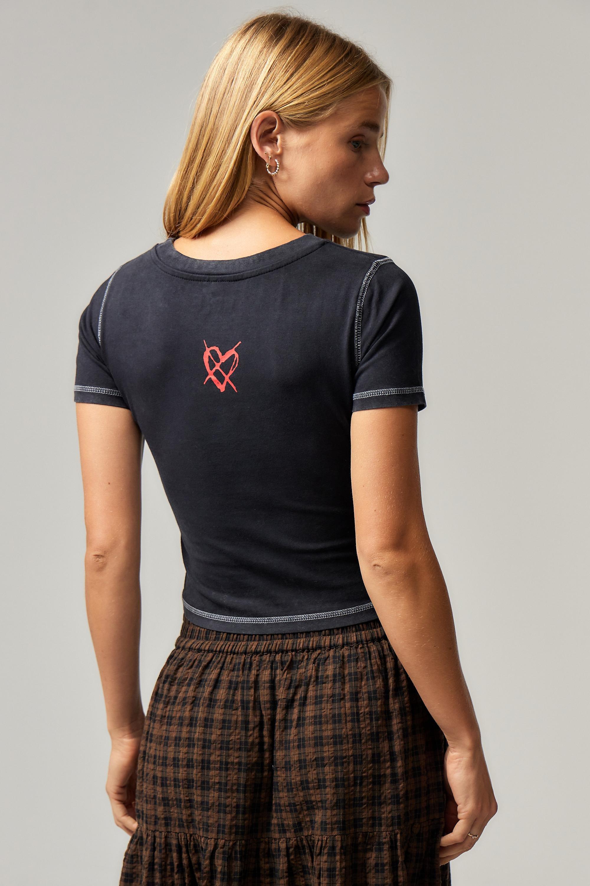 Black Daisy Street Hole Cherry T-Shirt, , large image number 2