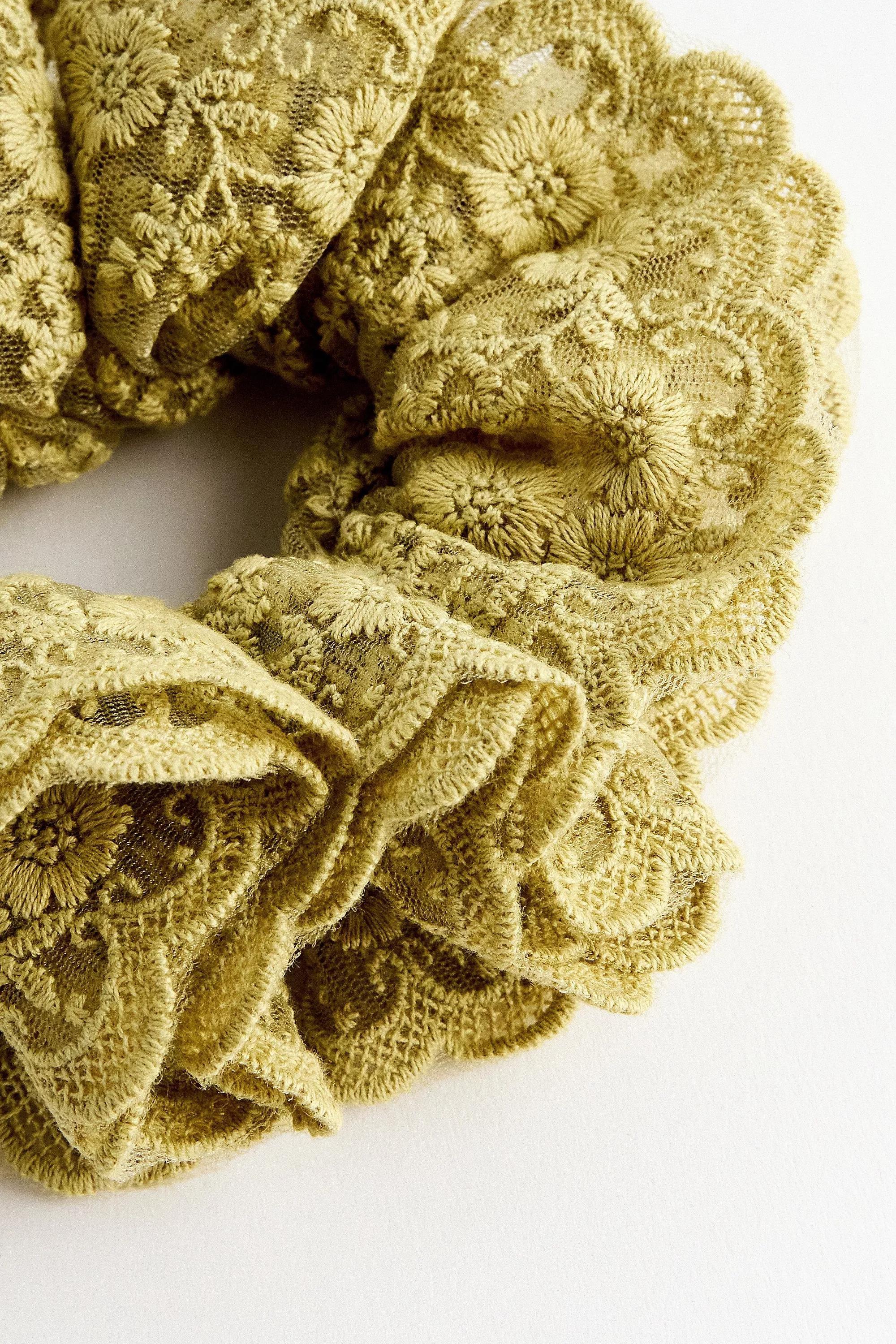 Green Laced Scrunchie, GRN, large image number 2