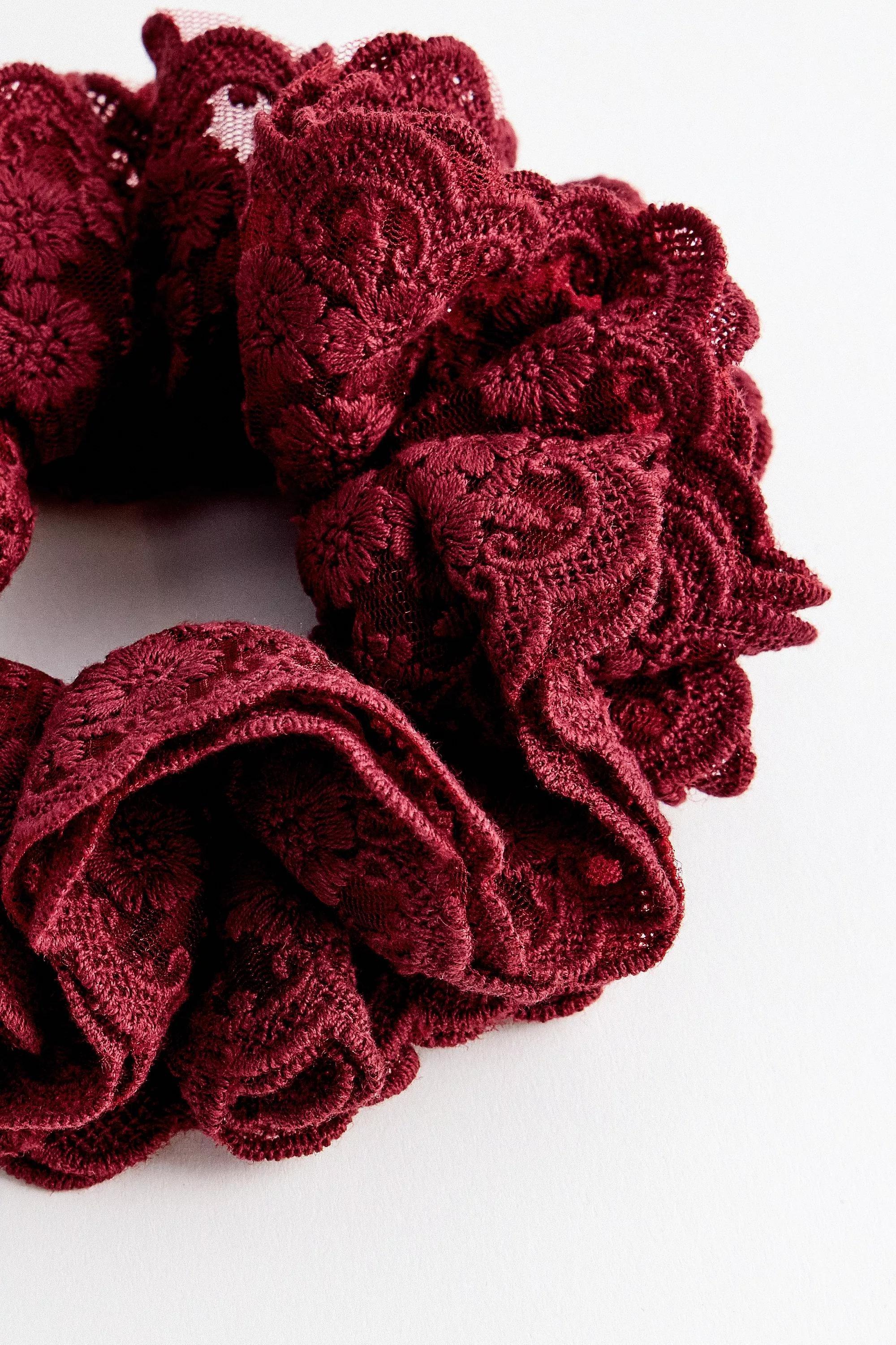 Burgundy Laced Scrunchie, A301_0259, large image number 2