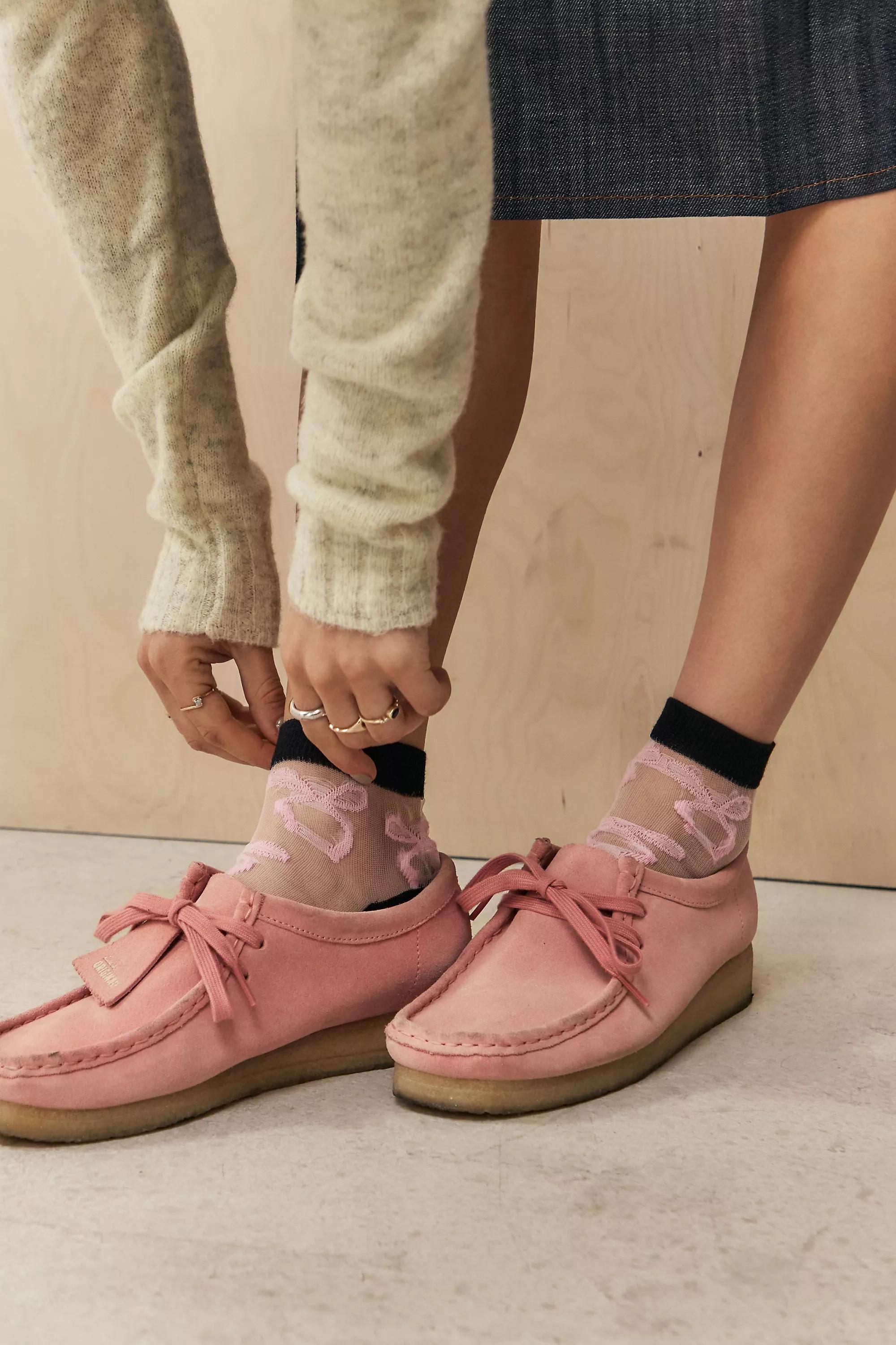 Black Out From Under Organza Bow Socks, BLK, large image number 1