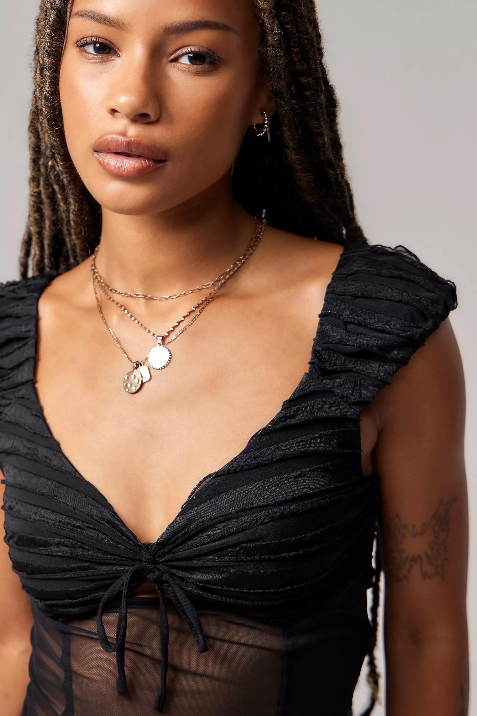 Black Kimchi Blue Dalilah Lace Cropped Top, BLK, medium