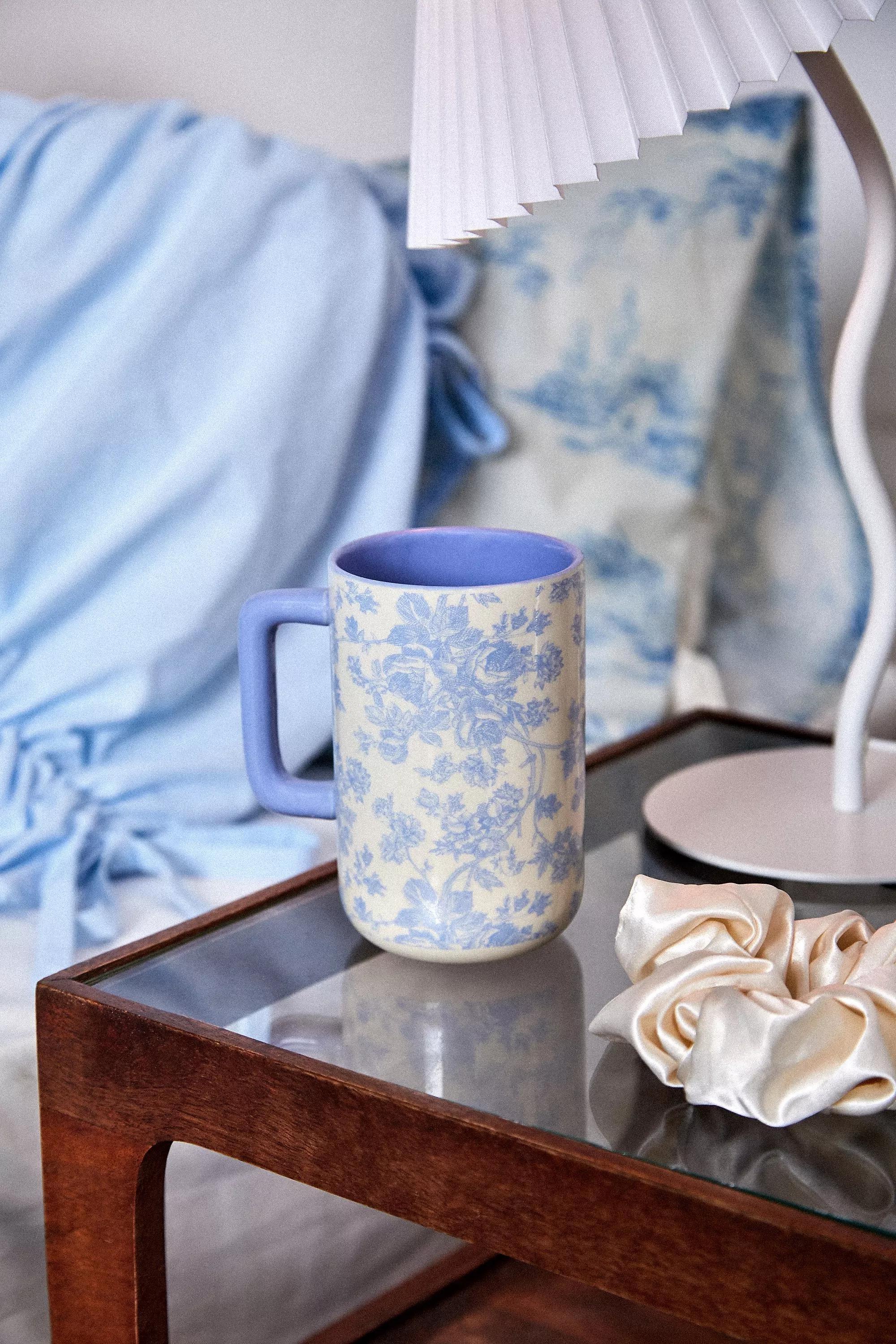 Blue Toile Frankie Mug, BLUE, large image number 0