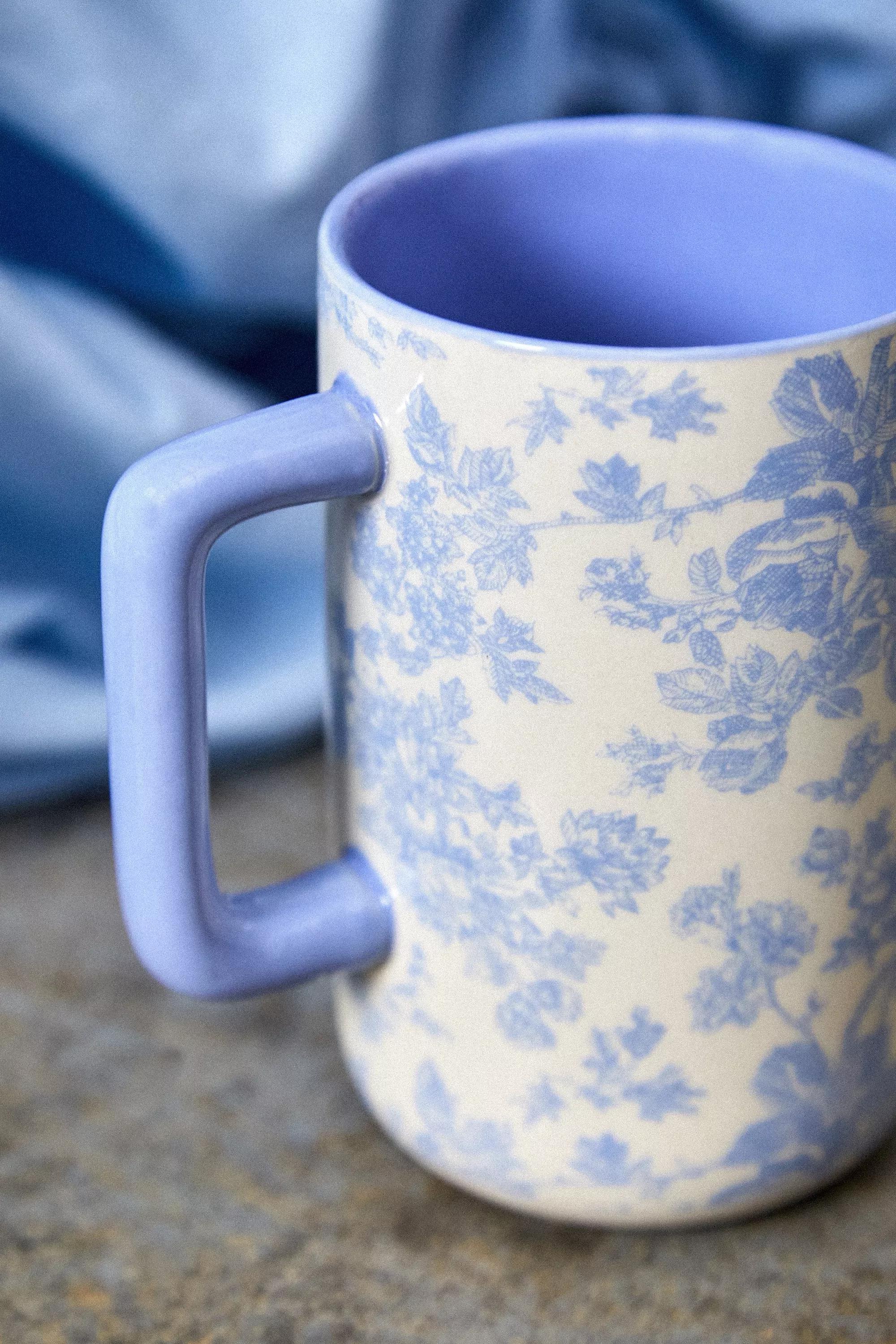 Blue Toile Frankie Mug, BLUE, large image number 1