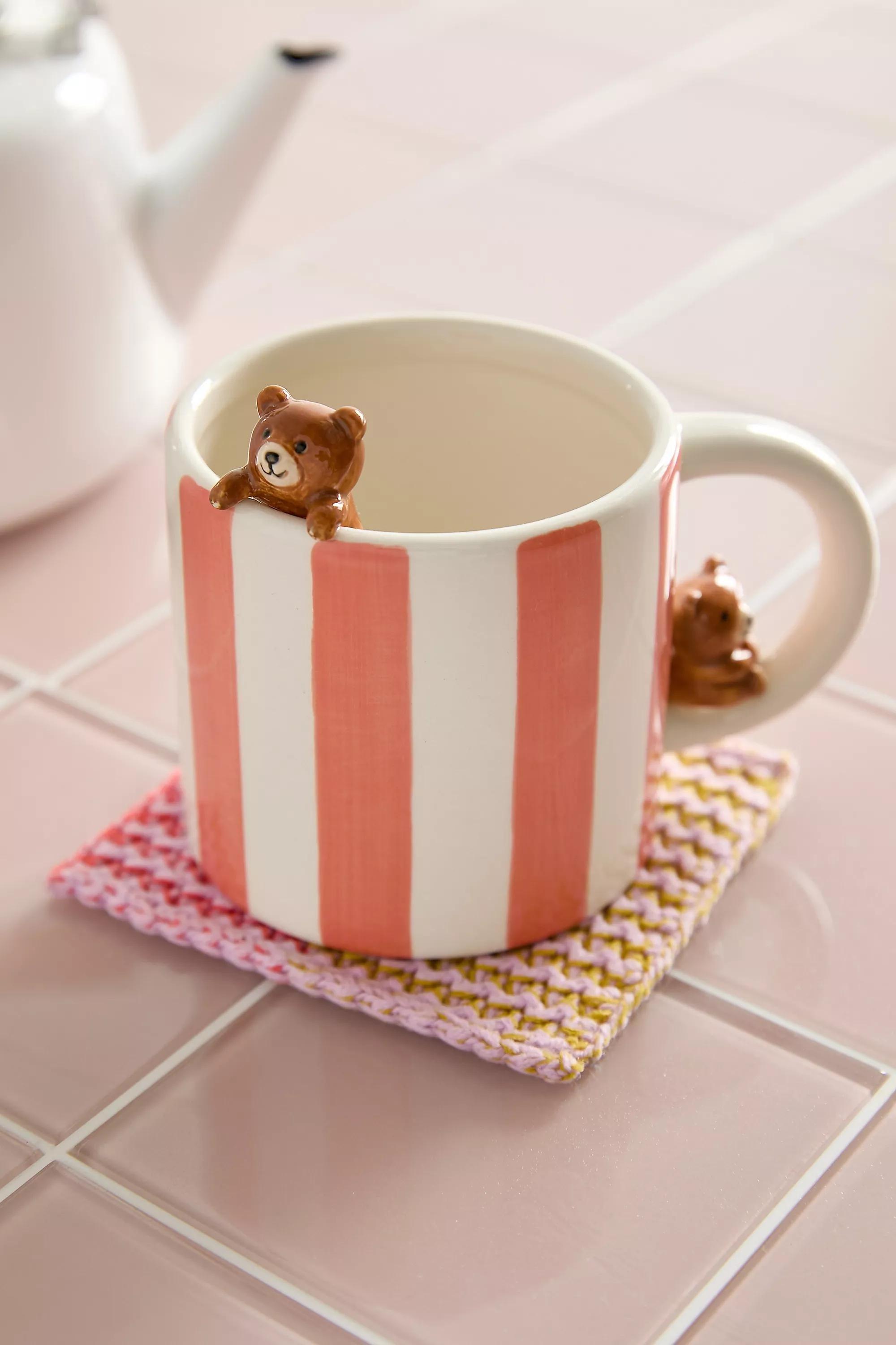 Multicolour Stripy Bear Mug, ASSORT, large image number 0