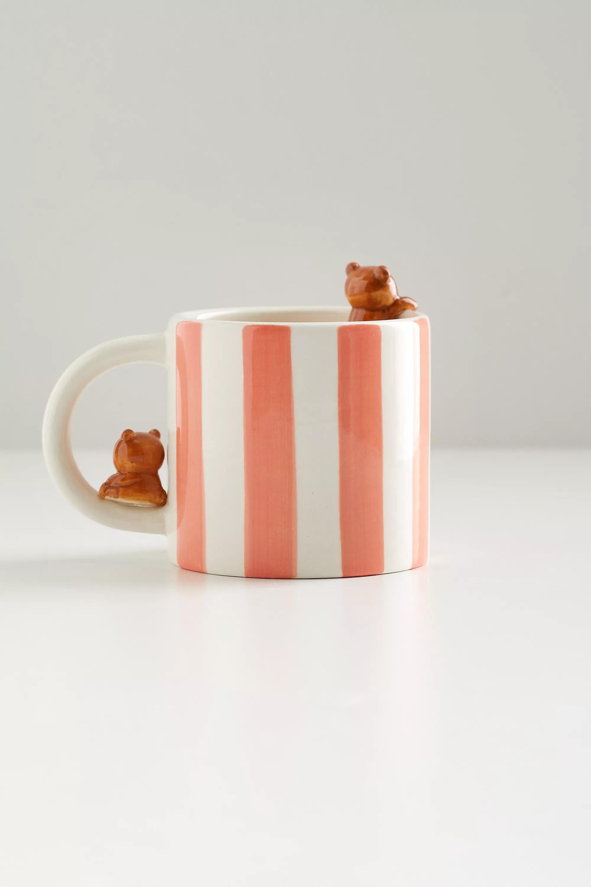 Multicolour Stripy Bear Mug, ASSORT, large image number 2