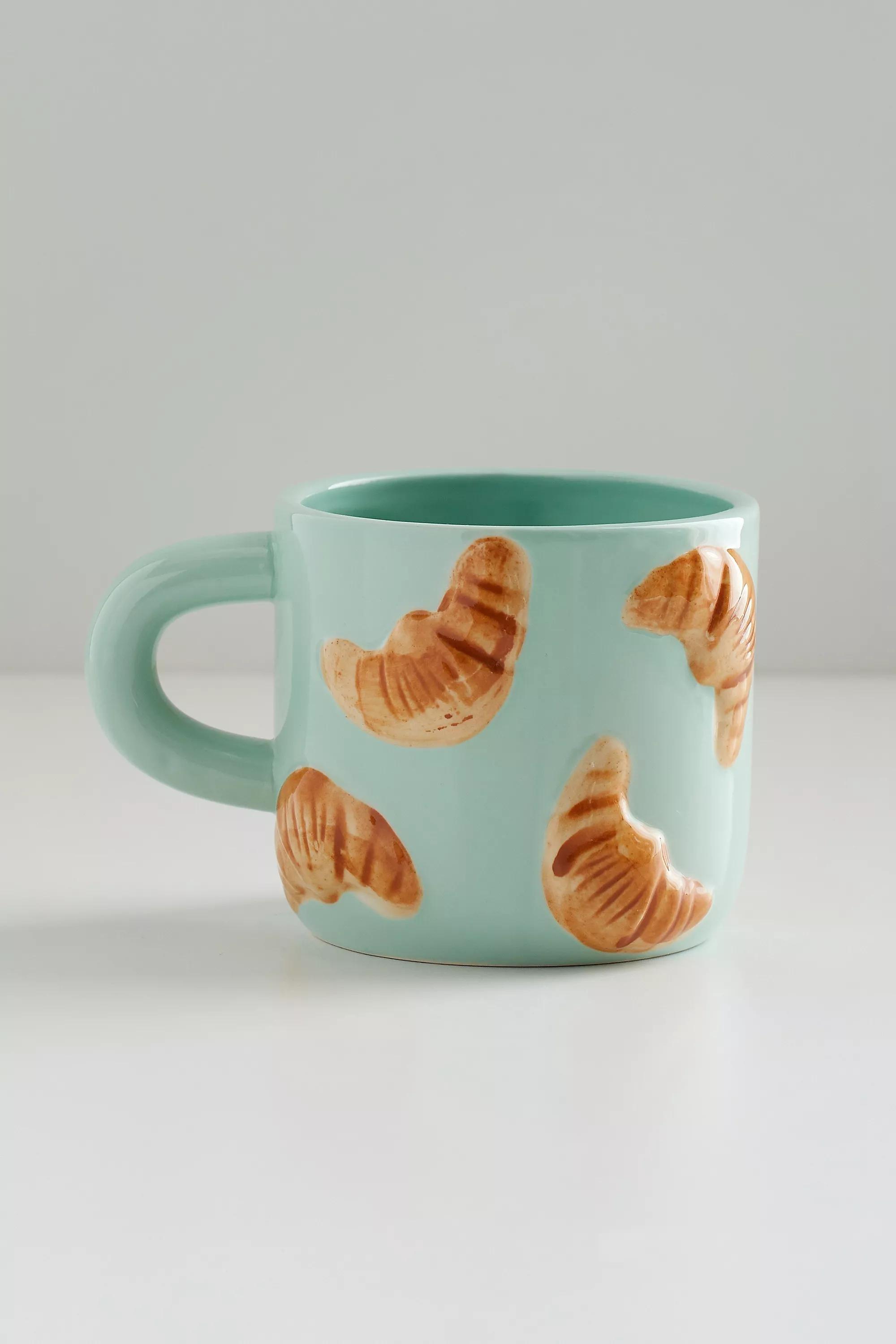 Green Croissant Icon Mug, BLUE, large image number 1