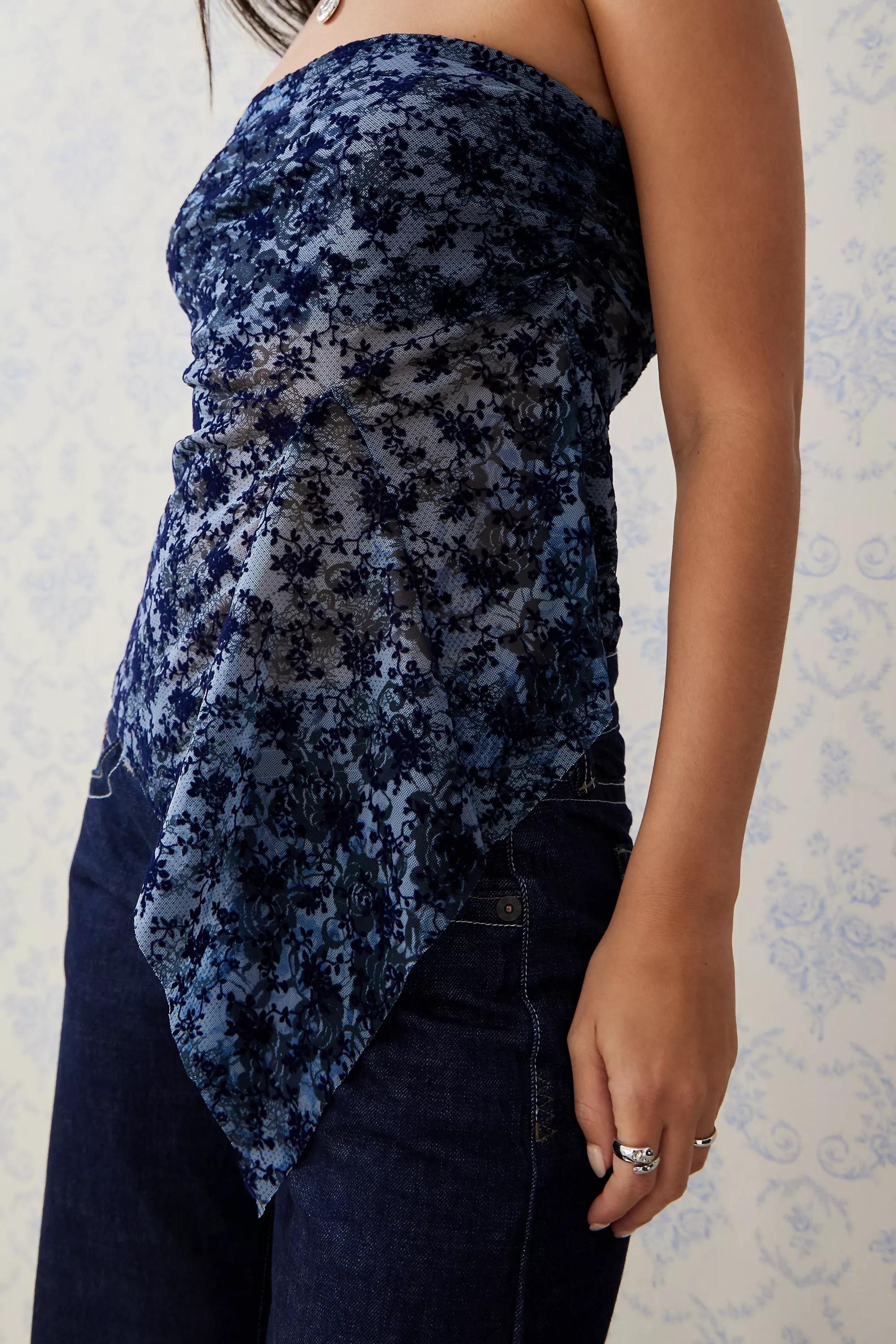 Blue Kimchi Blue Asymmetric Bandeau Top, , large image number 2